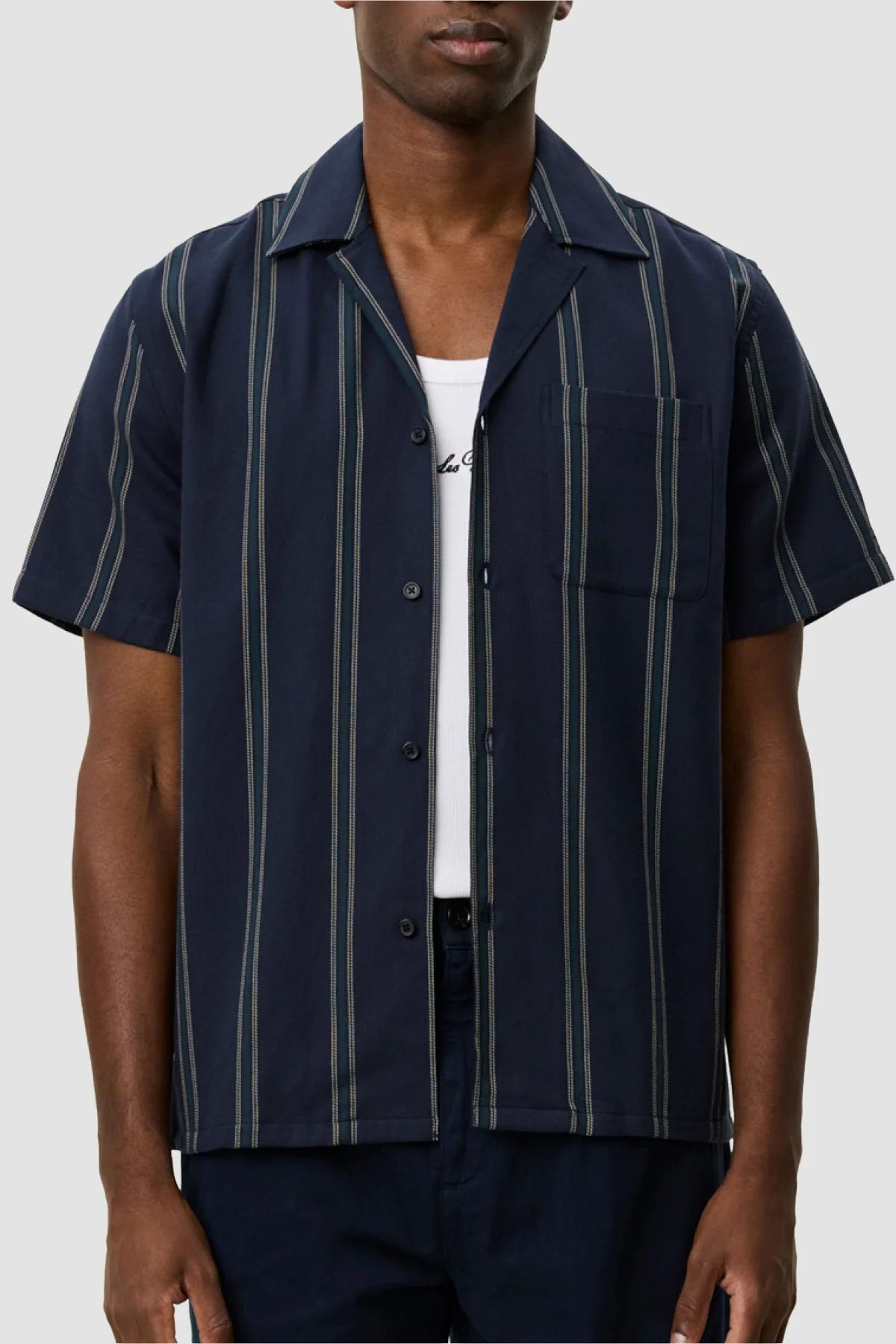 Les Deux Lawson Stripe Shirt - Dark Navy