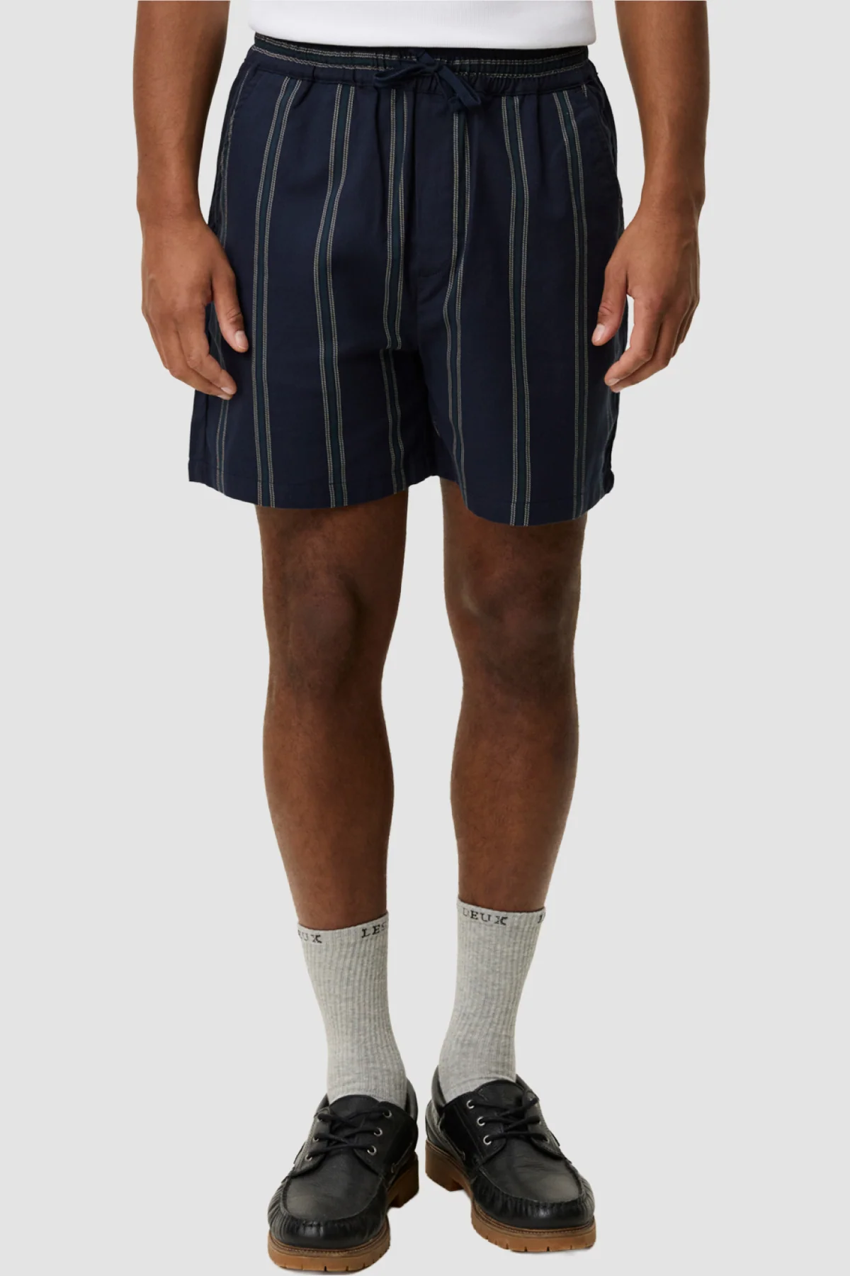 Les Deux Lawson Stripe Shorts - Dark Navy