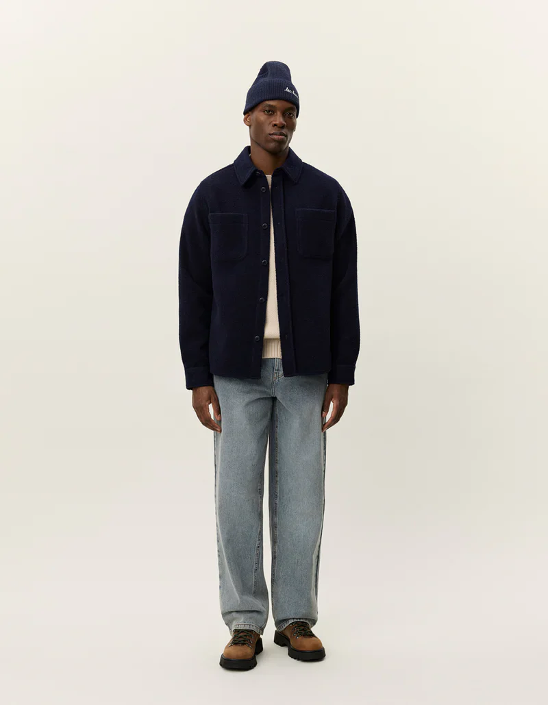 Les Deux Lennon Bouclé Jacket - Dark Navy - Image 3