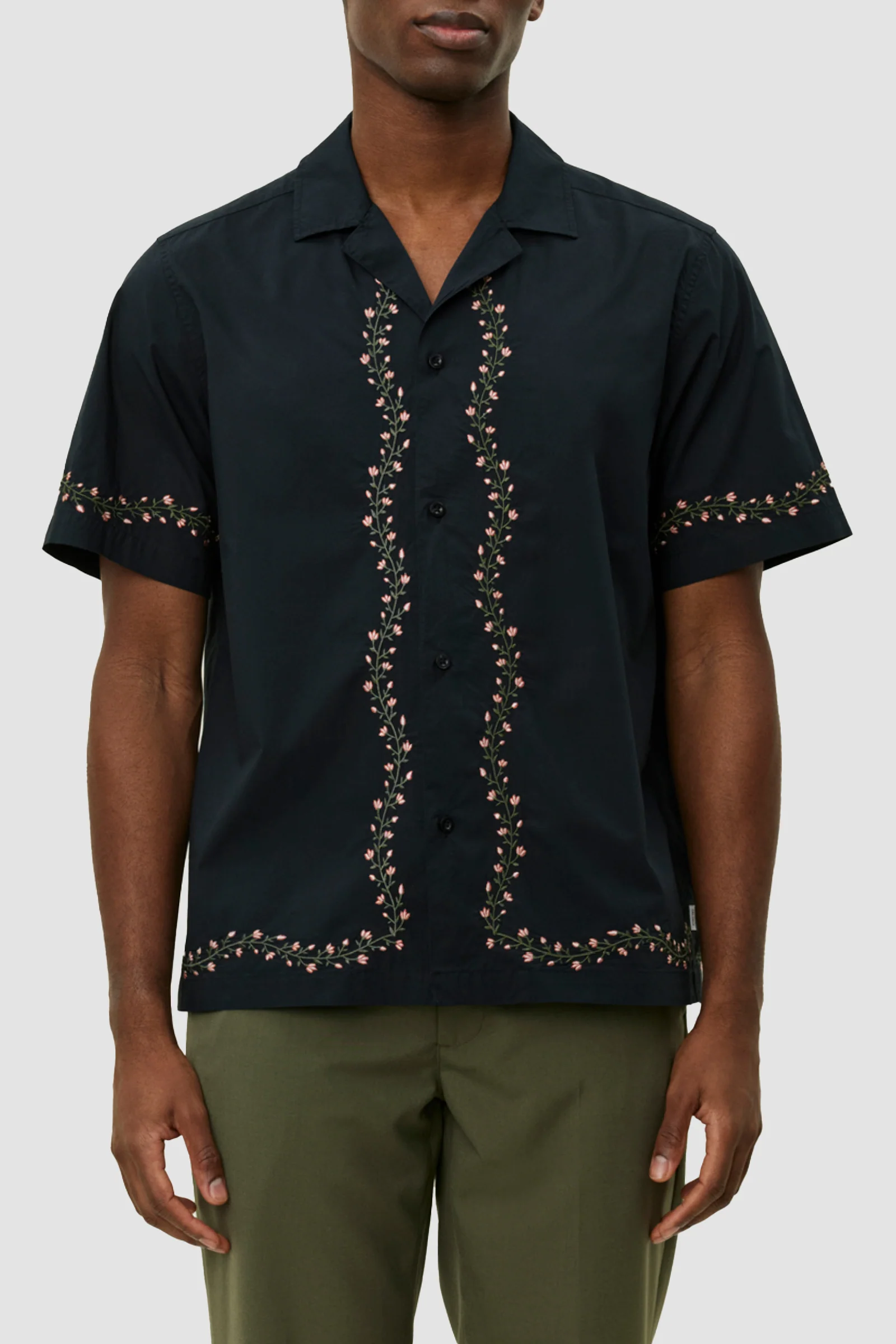 Les Deux Lesley Embroidery SS Shirt - Black