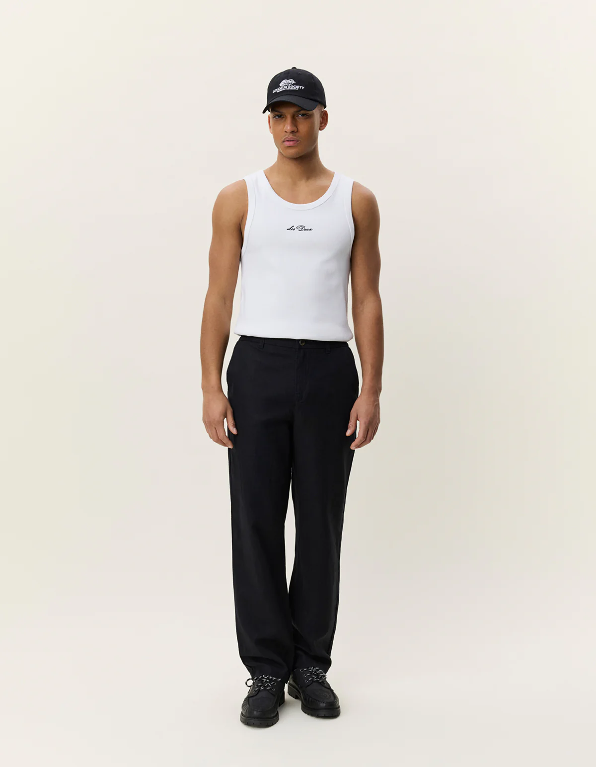 Les Deux Linen Comfort Suit Pants - Tap Shoe Black - Image 4