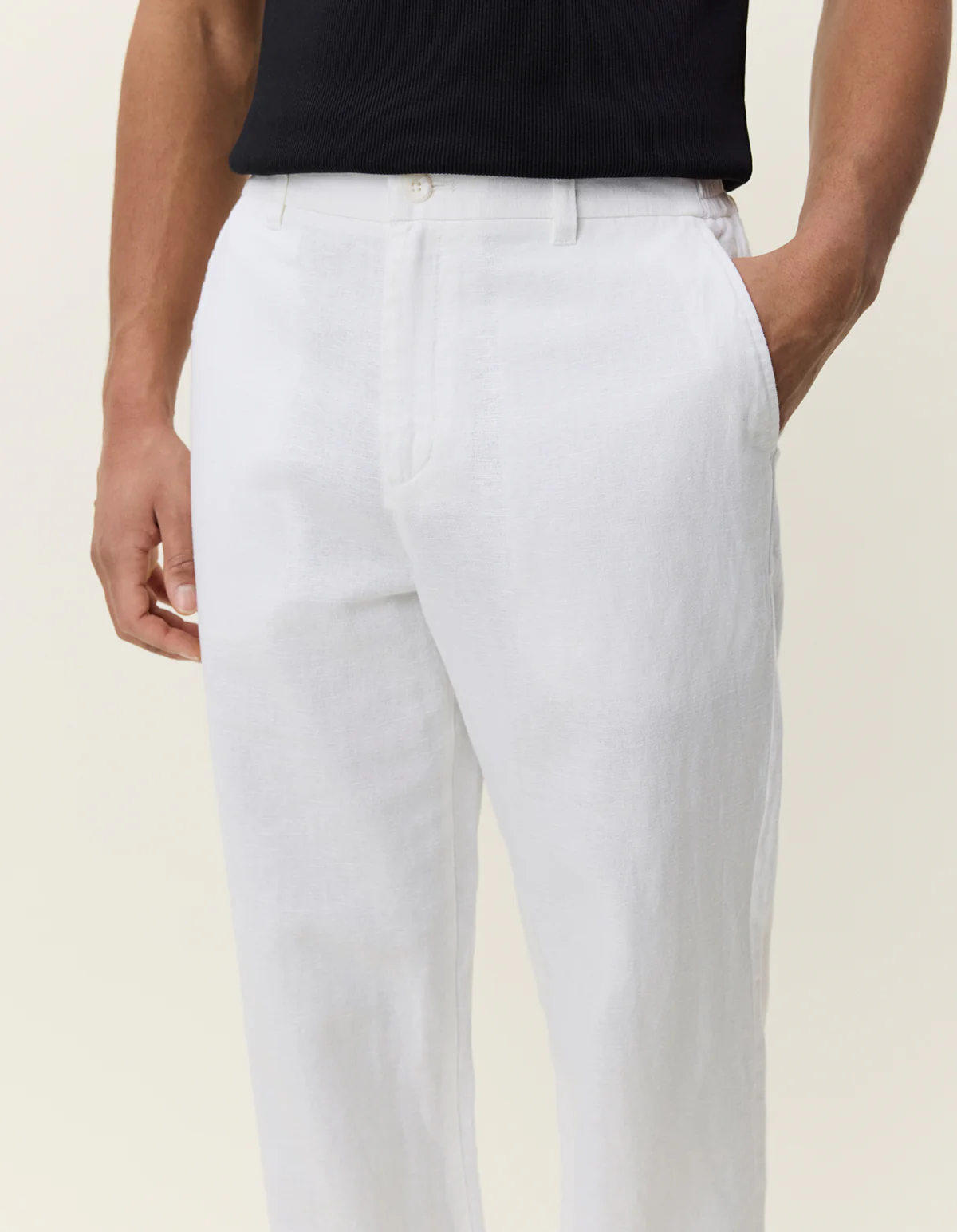 Les Deux Linen Comfort Suit Pants - White - Image 4