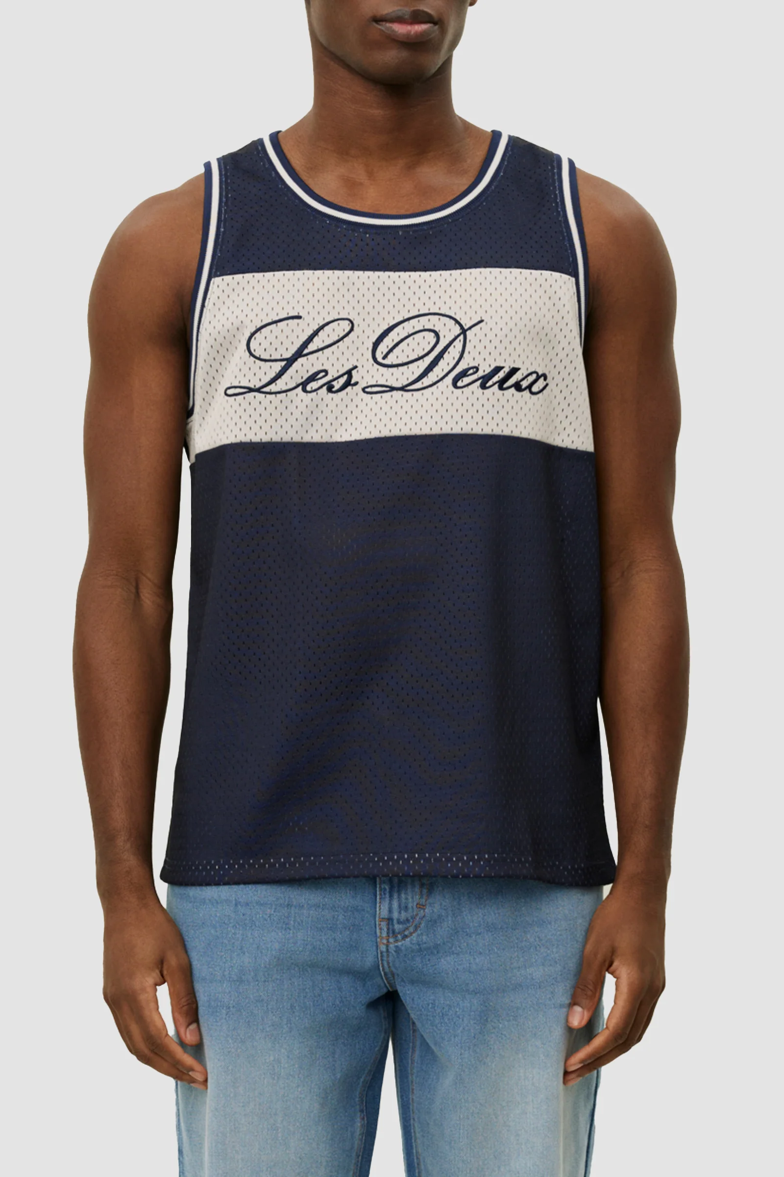 Les Deux Silas Mesh Tank - Dark Navy