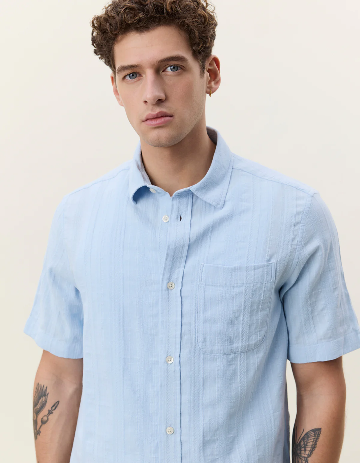 Les Deux Structured SS Shirt - Skyway Blue - Image 4