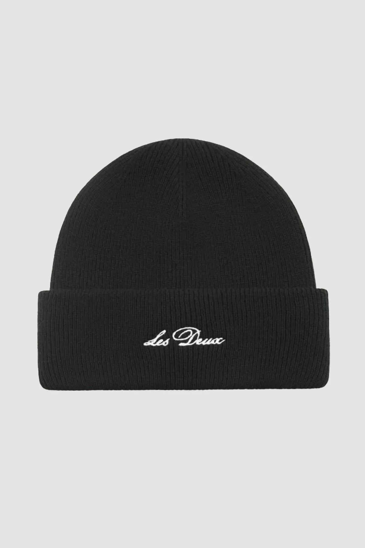 Les Deux Wayne Embroidered Beanie - Black