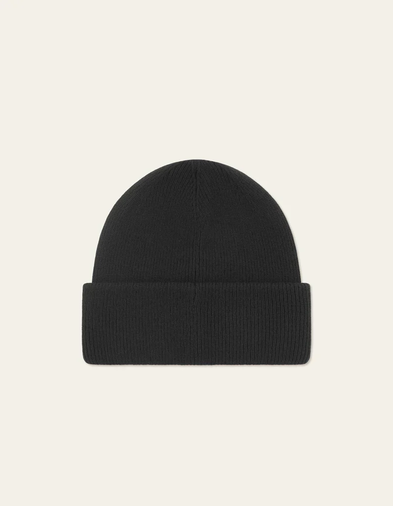Les Deux Wayne Embroidered Beanie - Black - Image 2