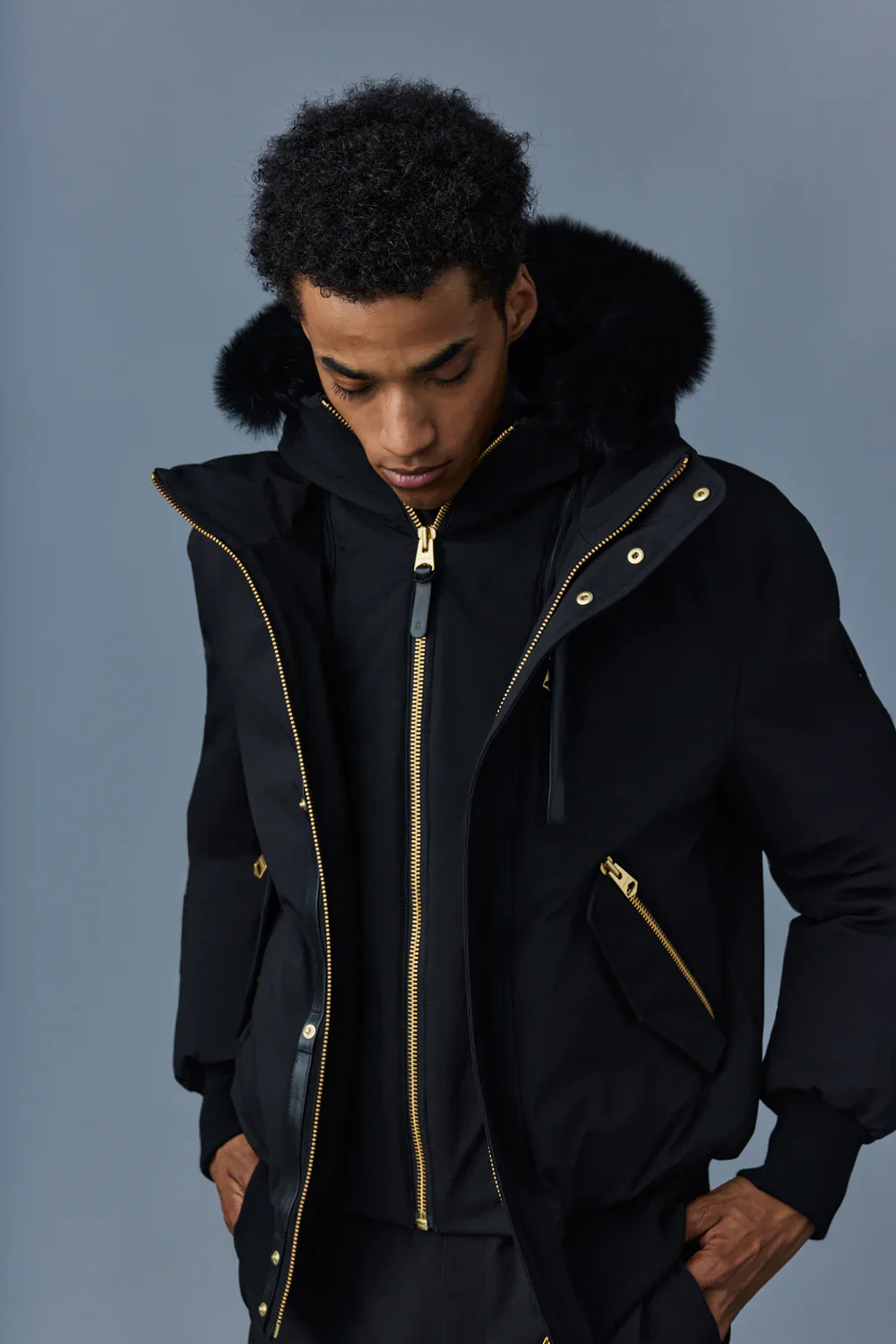 Mackage Mens Down Bomber Dixon-BX - Black/Gold - Image 5