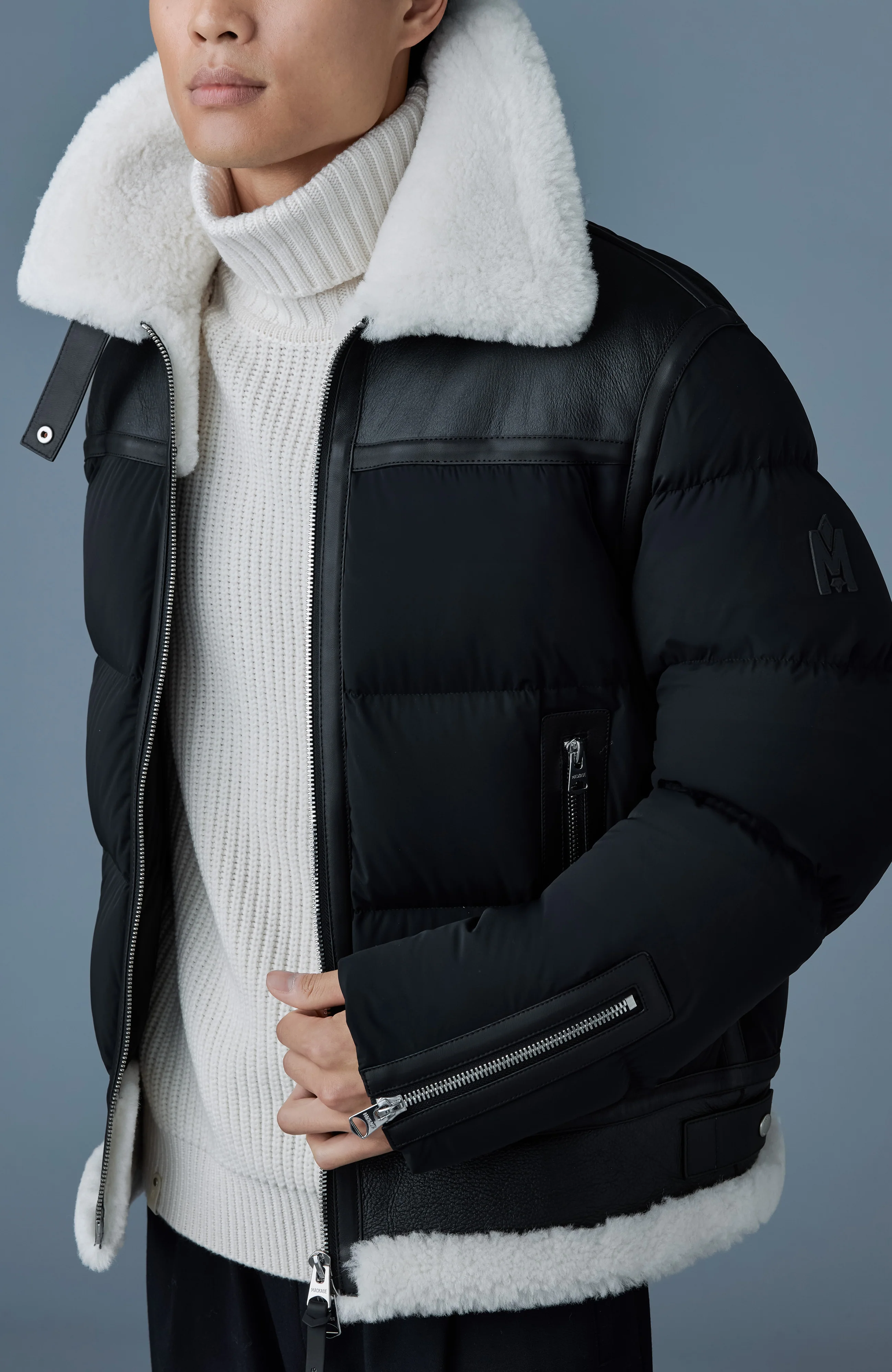 Mackage Mens Down Jacket Robert - Black/Natural - Image 4