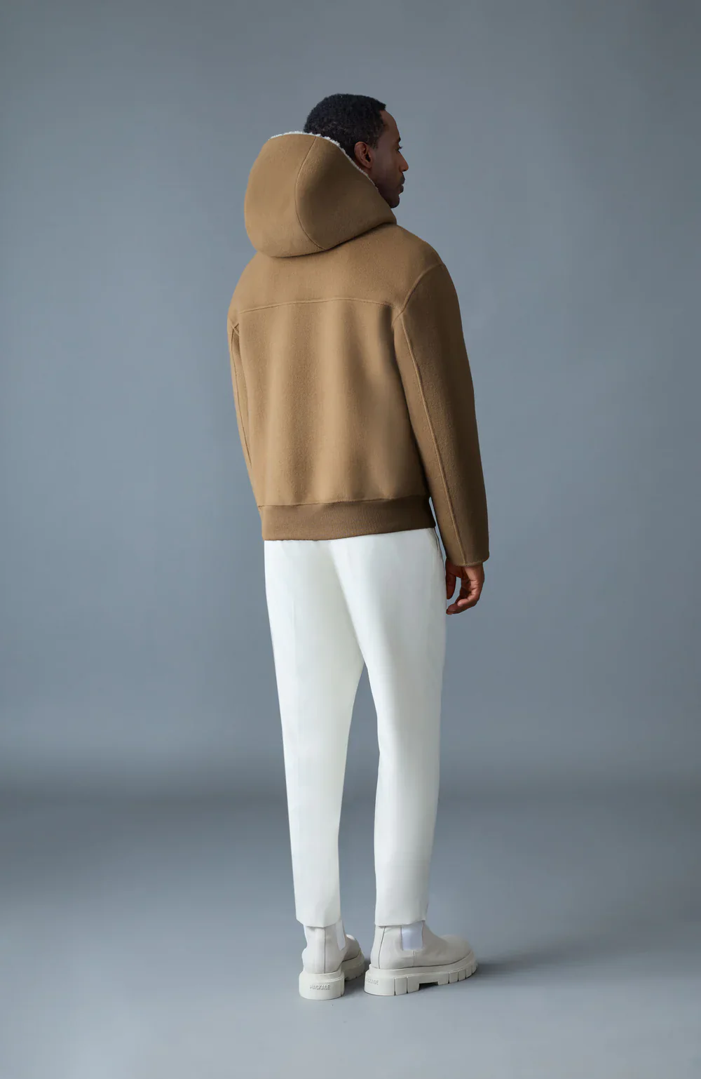 Mackage Mens Wind Jacket Jay Double-Face Wool - Otter/Natural - Image 3
