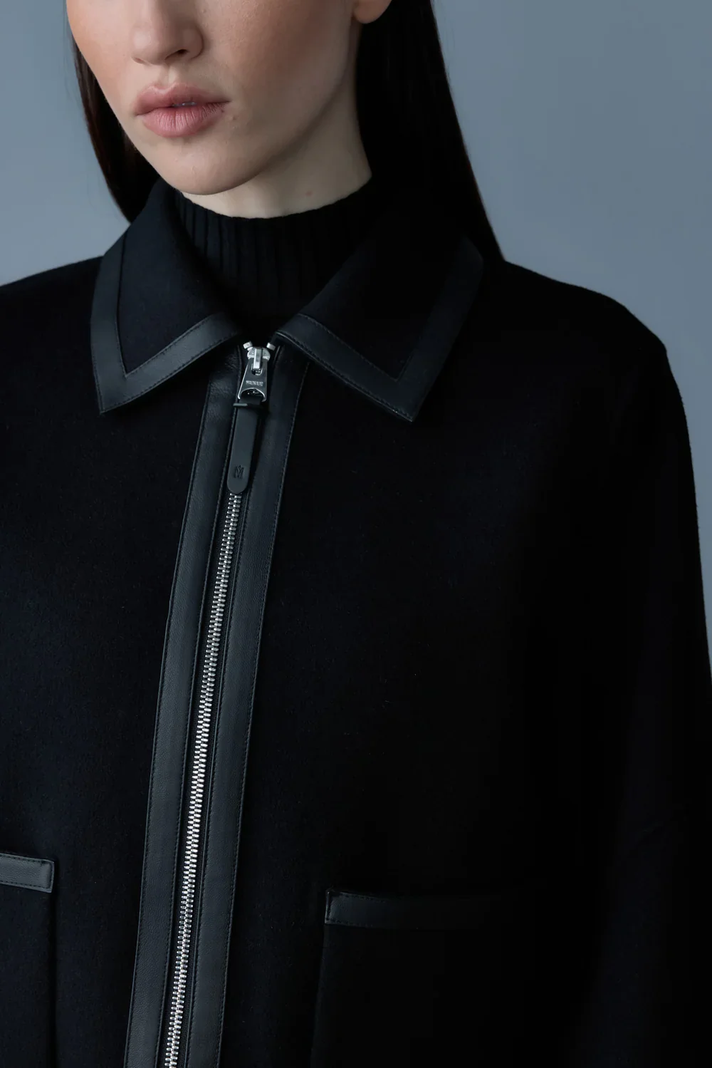 Mackage Womens Wind Wool Bomber Solana - Black - Image 4