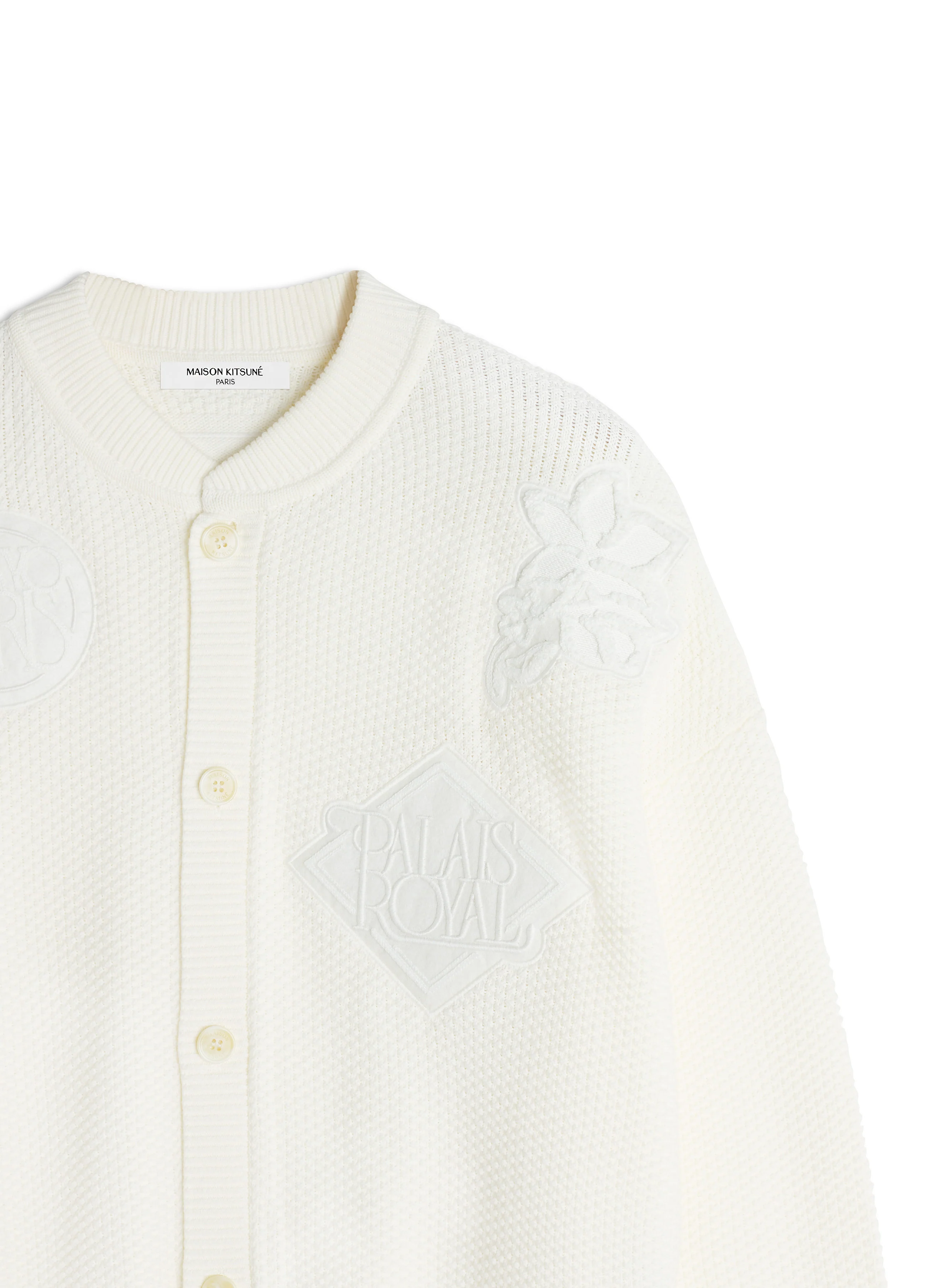 Maison Kitsuné Art Nouveau Stamps Sweater - Ecru - Image 3