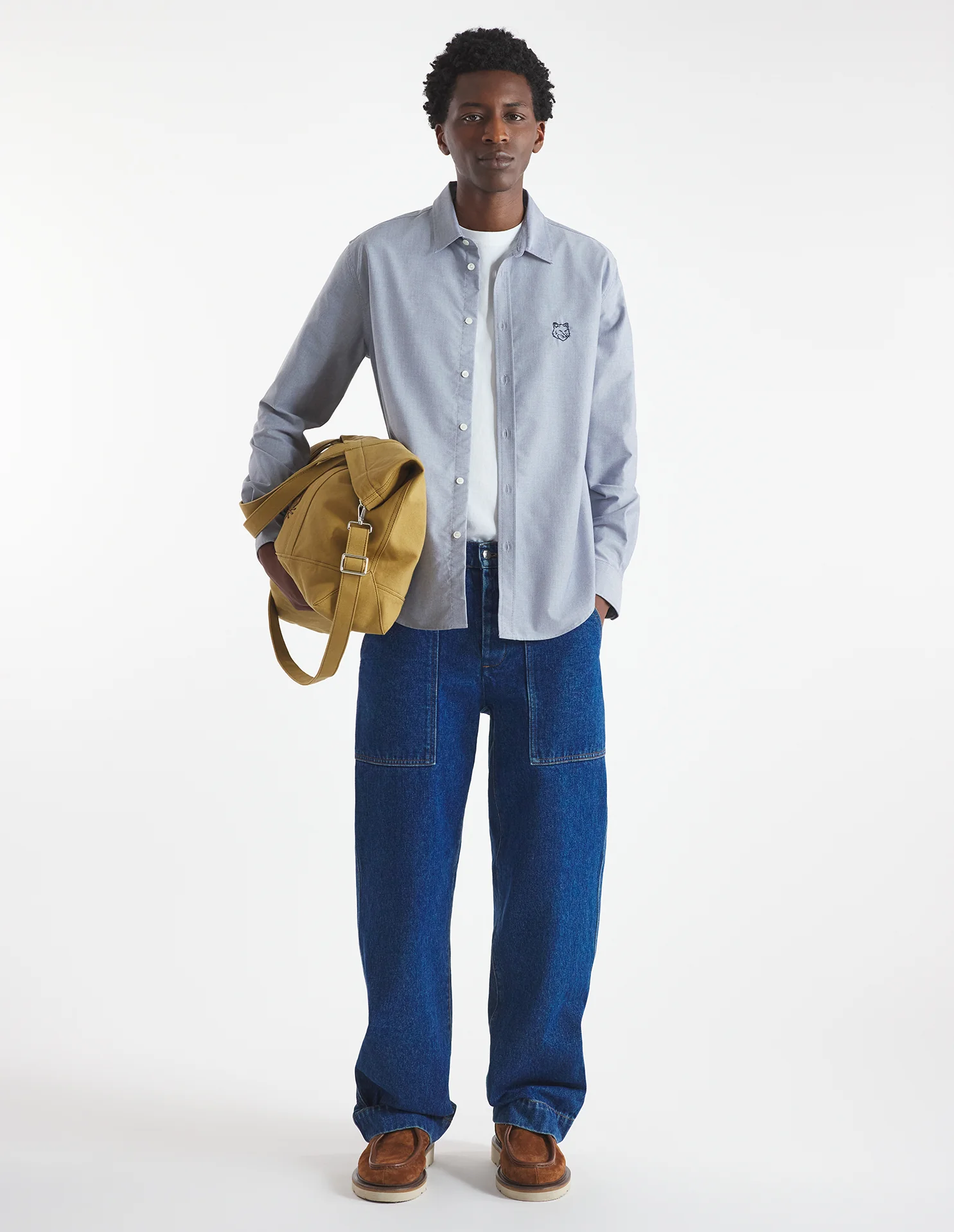 Maison Kitsuné Contour Fox Head Shirt - Navy - Image 3