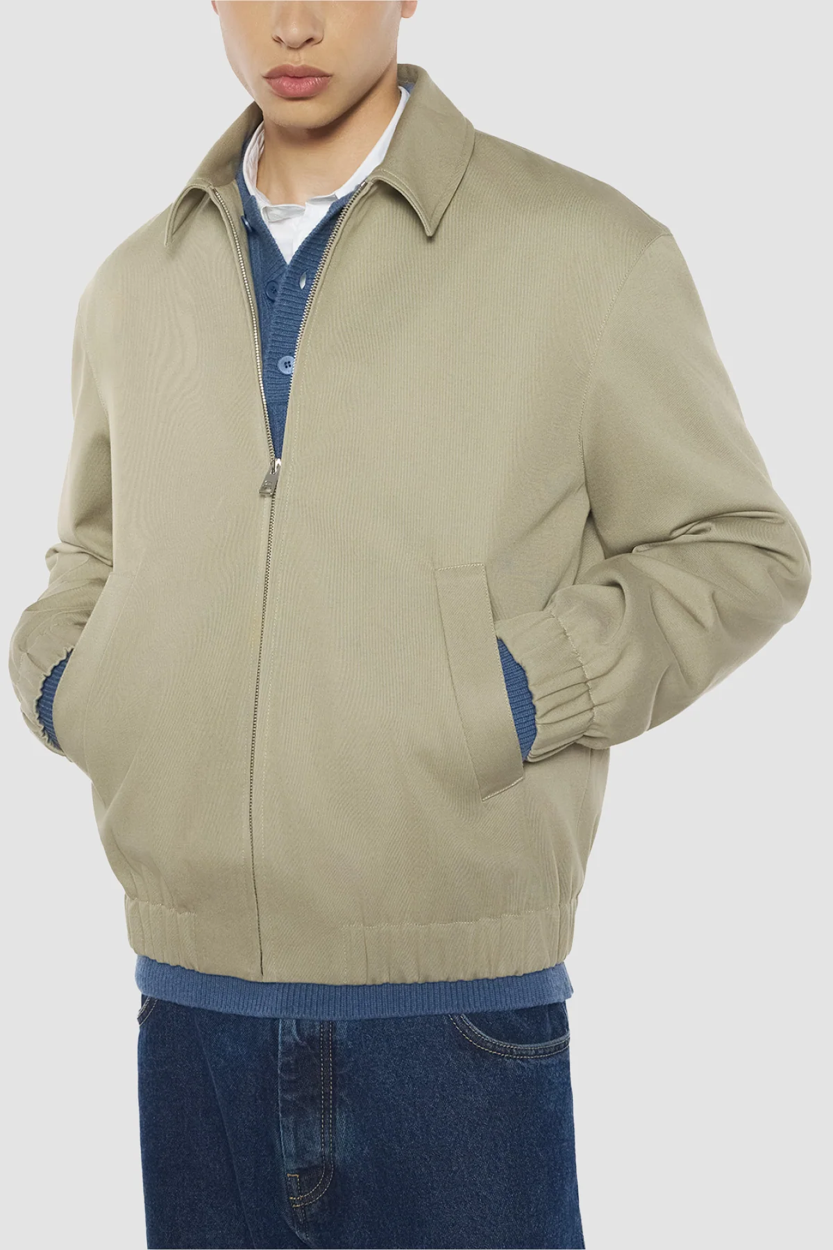 Maison Kitsuné Elasticated Zipped Jacket - Concrete Beige