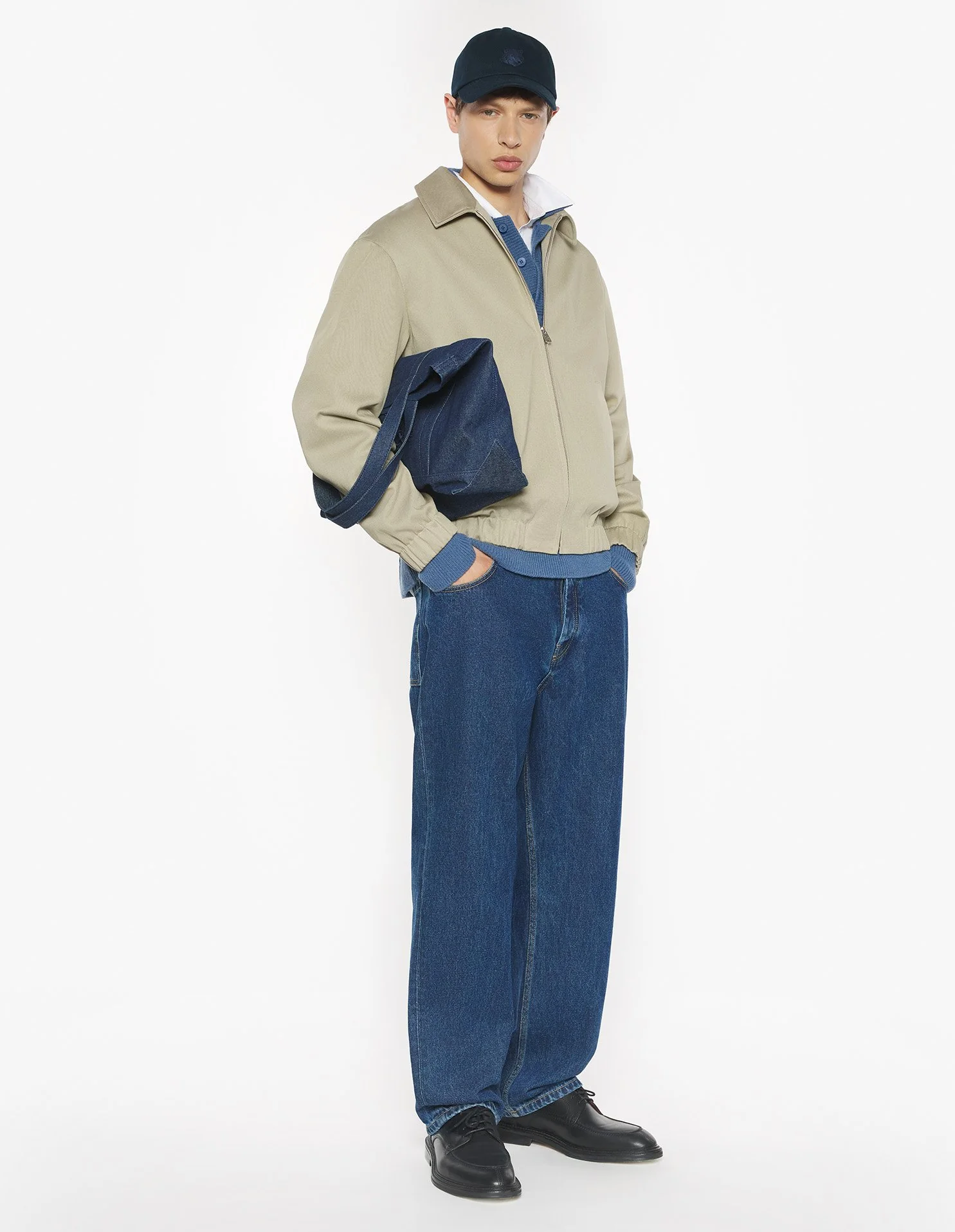 Maison Kitsuné Elasticated Zipped Jacket - Concrete Beige - Image 3