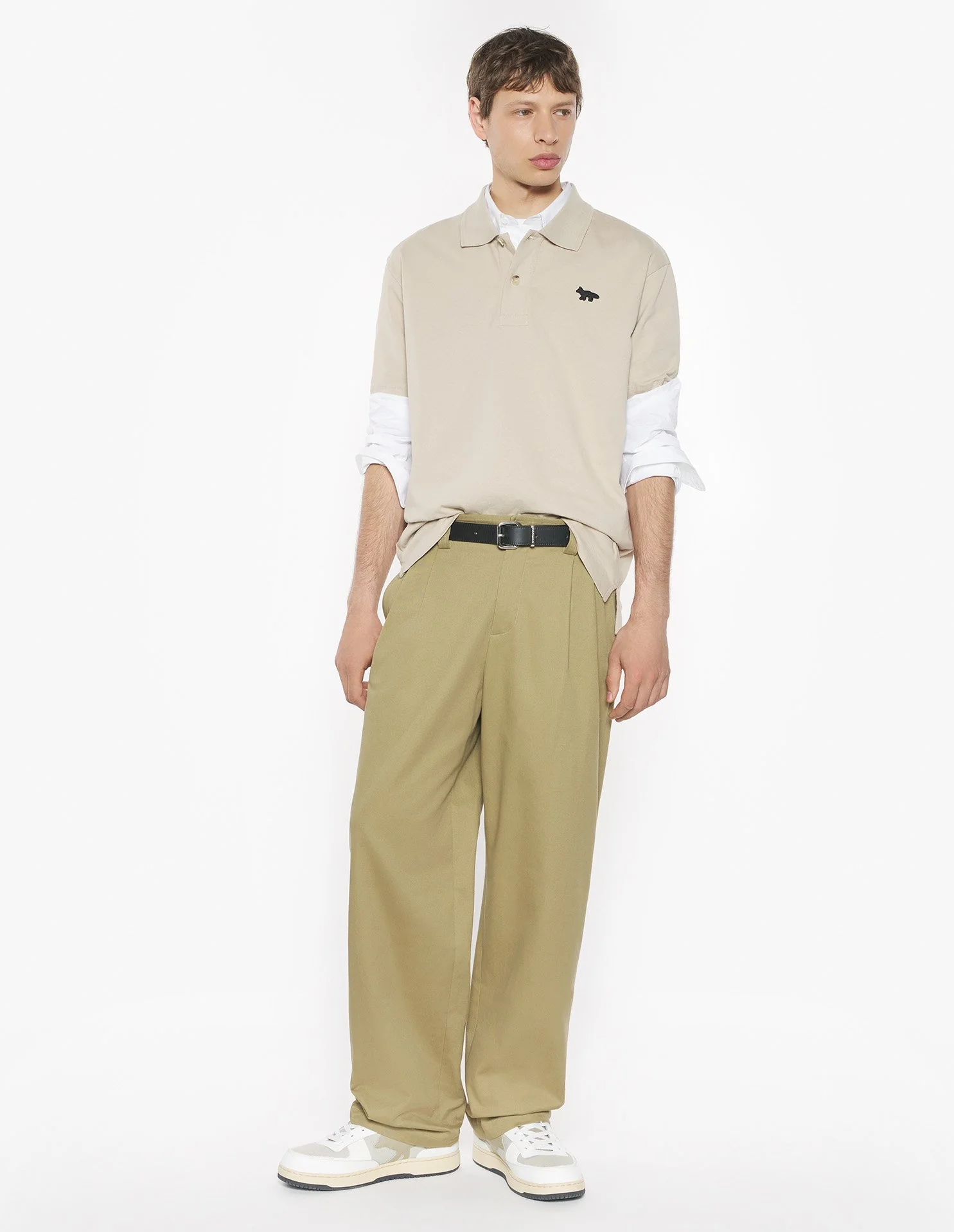 Maison Kitsuné Profile Fox Comfort Polo - Beige - Image 3