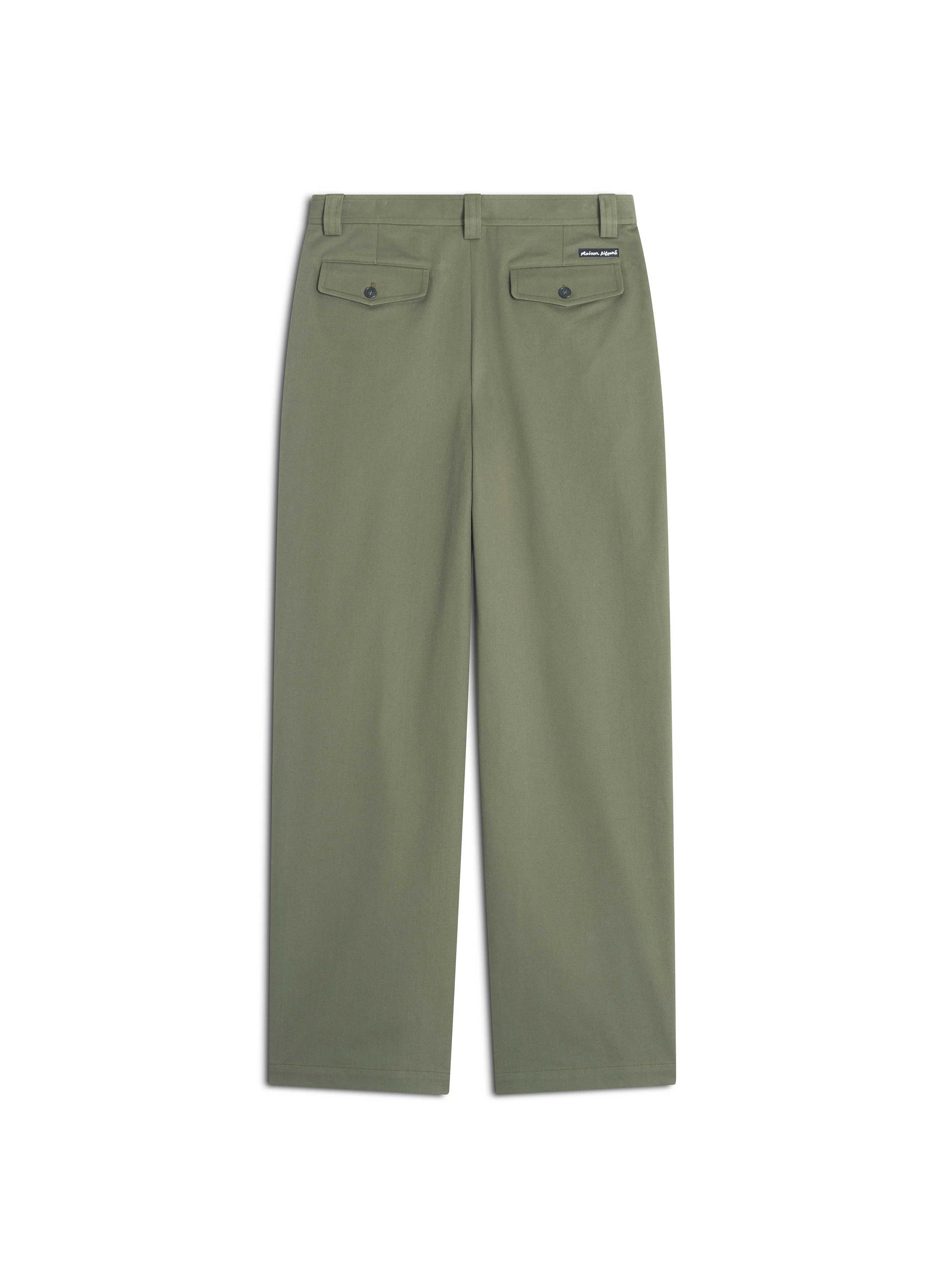 Maison Kitsuné Relaxed Pleated Pants - Dark Khaki - Image 6