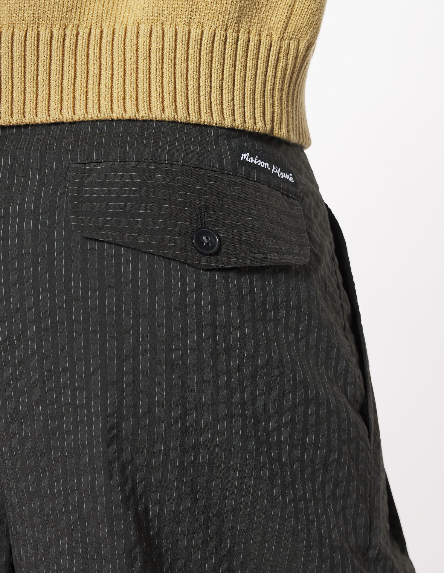 Maison Kitsuné Relaxed Pleated Pants - Green - Image 4