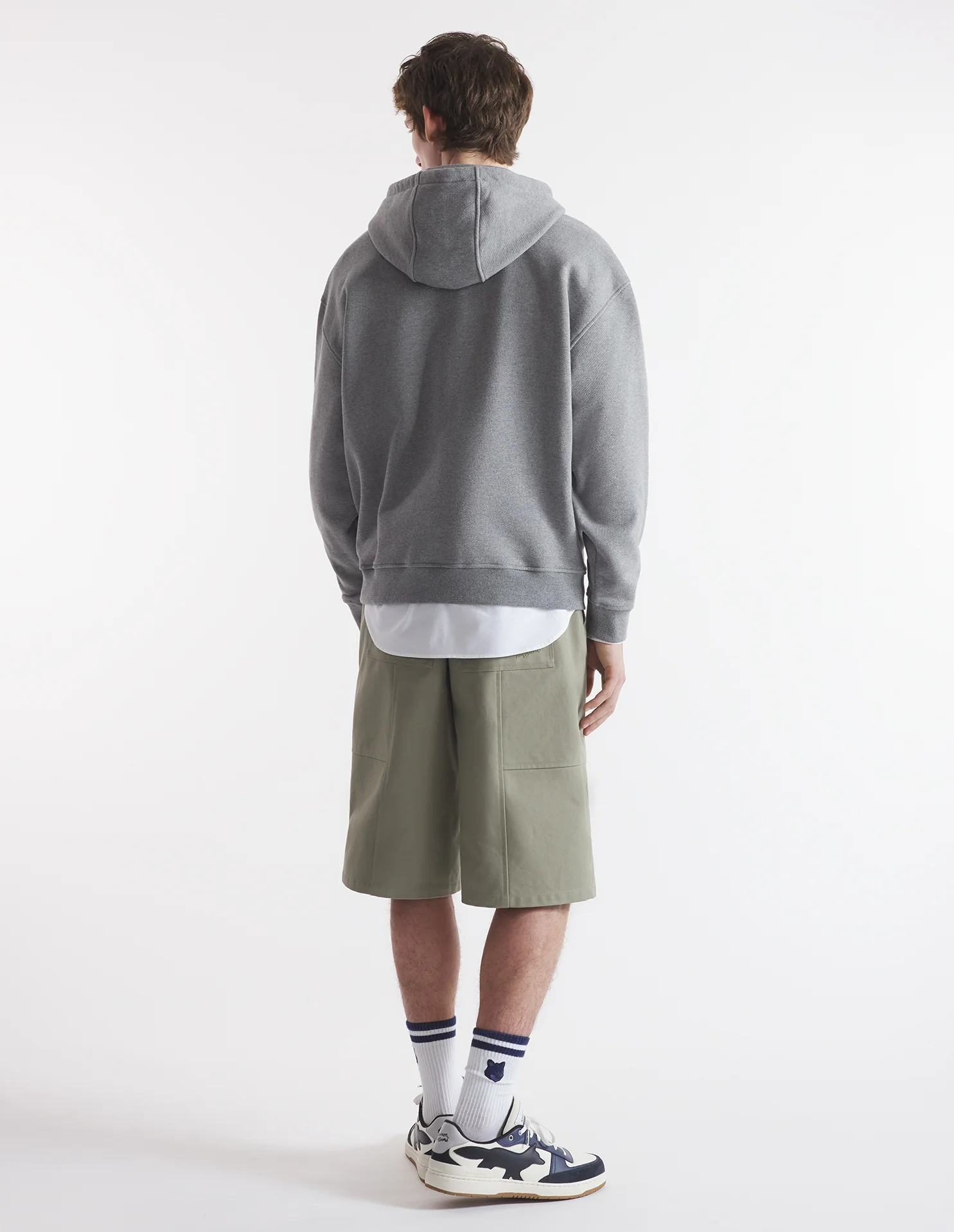 Maison Kitsuné Varsity Hoodie - Grey Melange - Image 3