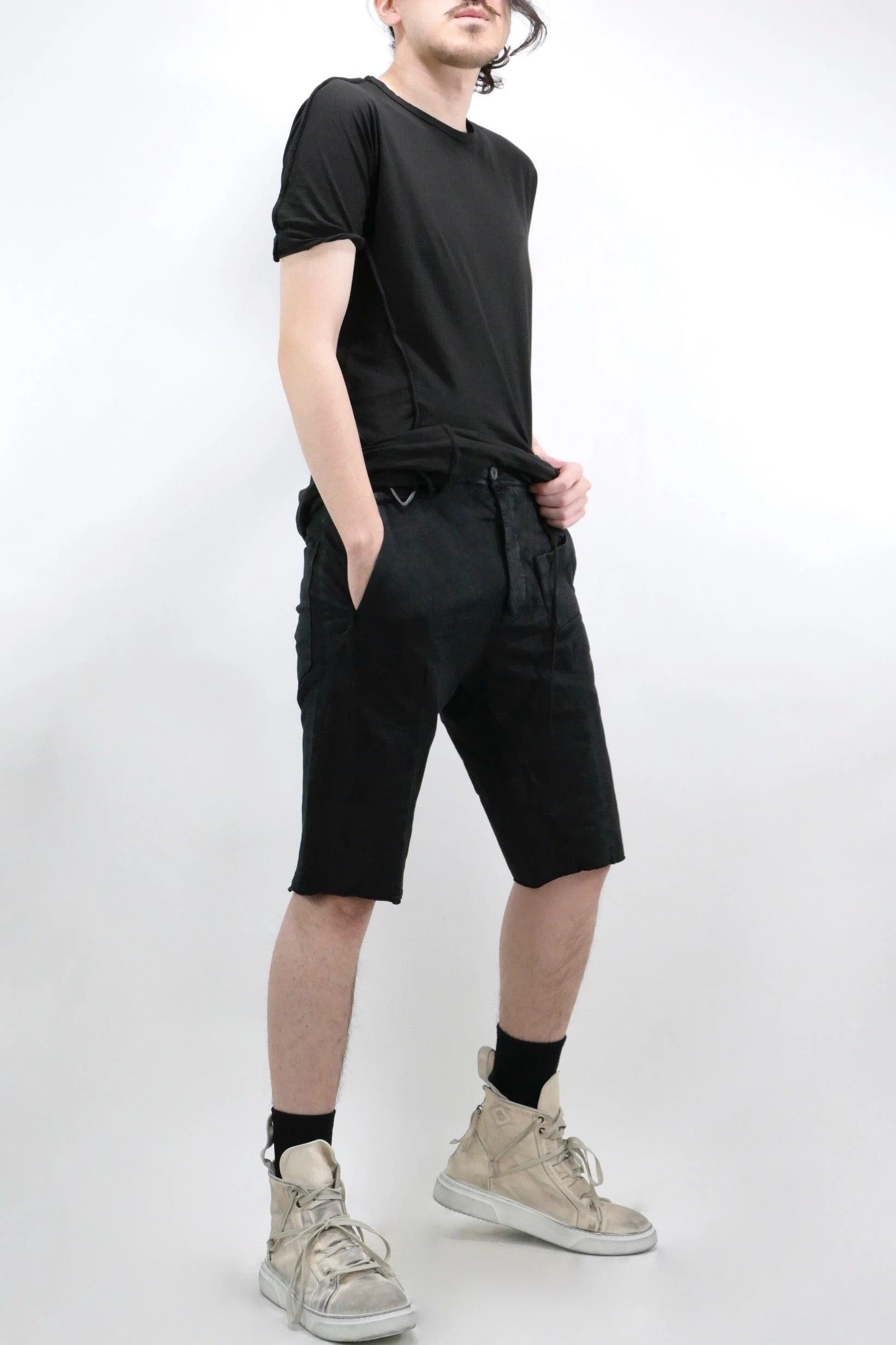 Masnada Intarsia Shorts - Black - Image 4