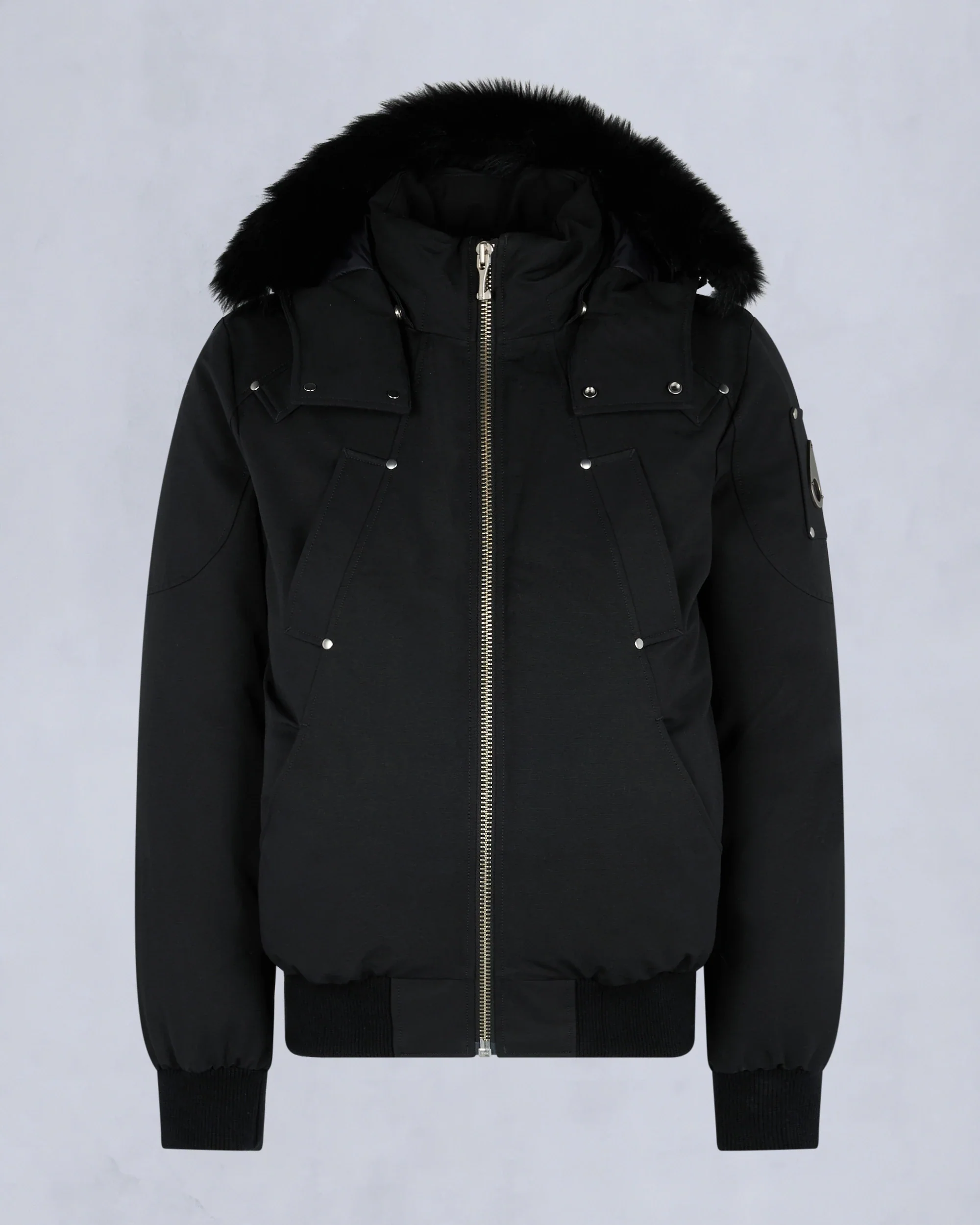Moose Knuckles Mens Down Bomber Ballistic - Black/Black - Image 5