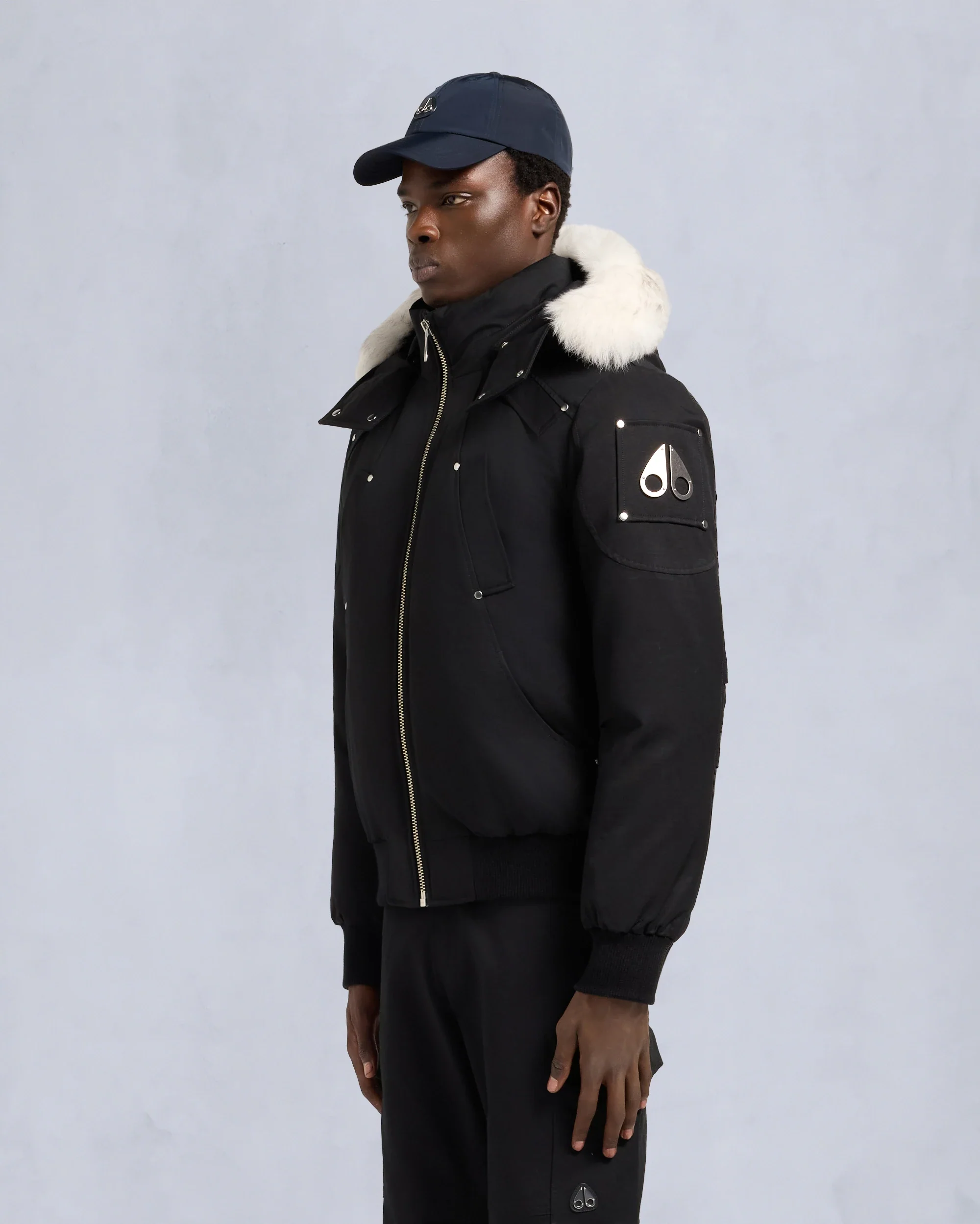 Moose Knuckles Mens Down Bomber Ballistic - Black/Natural - Image 2
