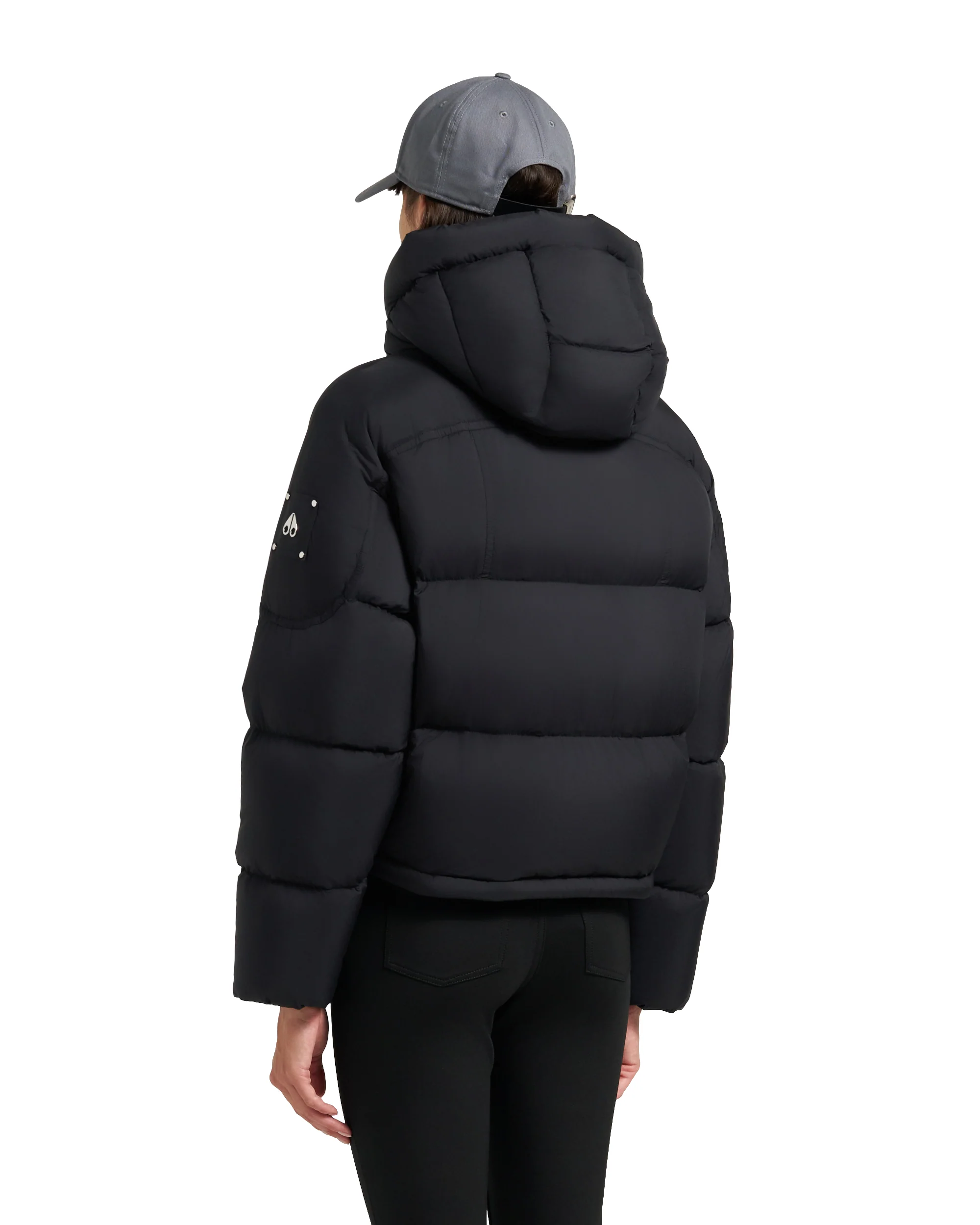 Moose Knuckles Womens Down Bomber Akai Cropped - Black - Image 3
