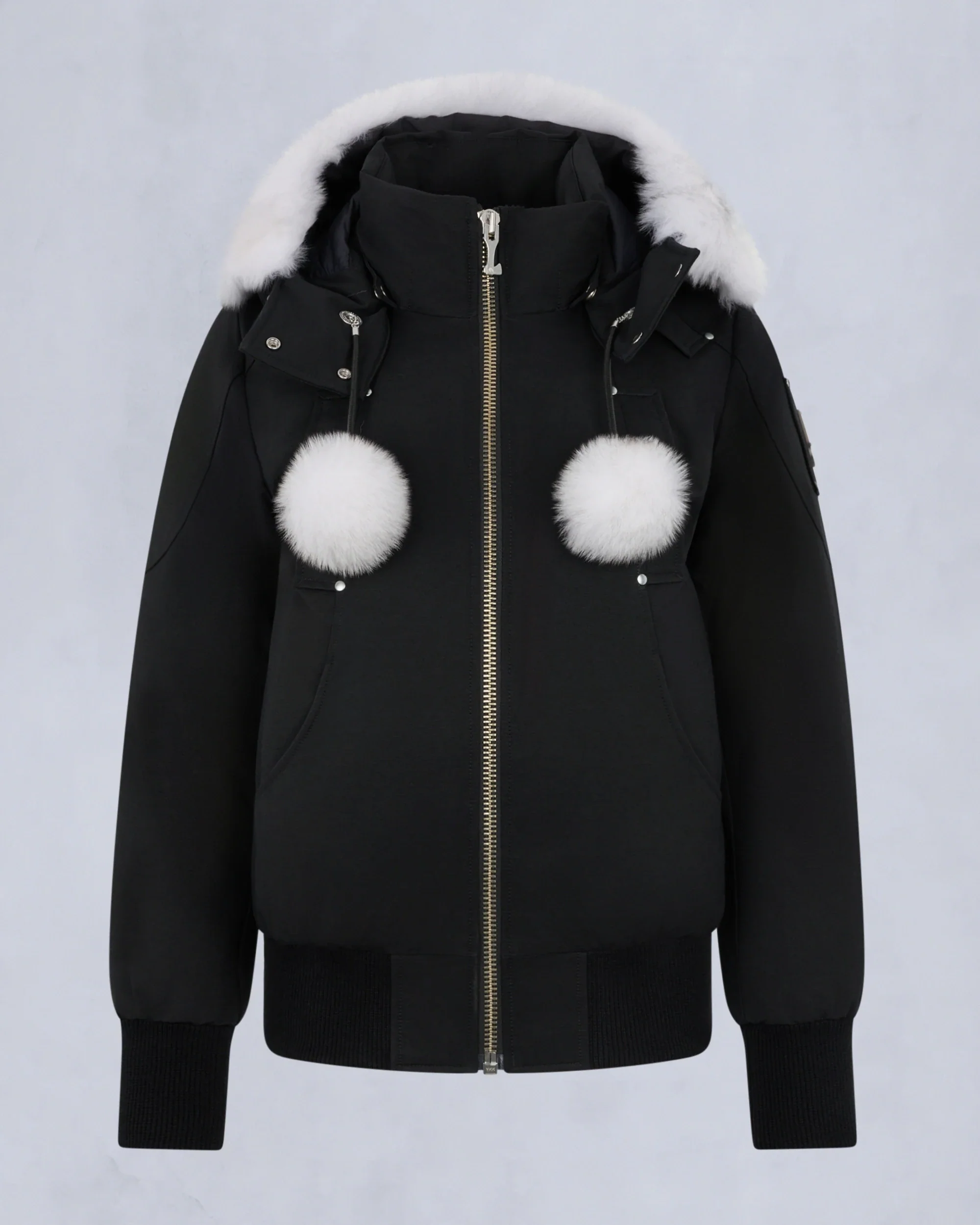 Moose Knuckles Womens Down Bomber Debbie Shearling - Black/Natural - Image 6