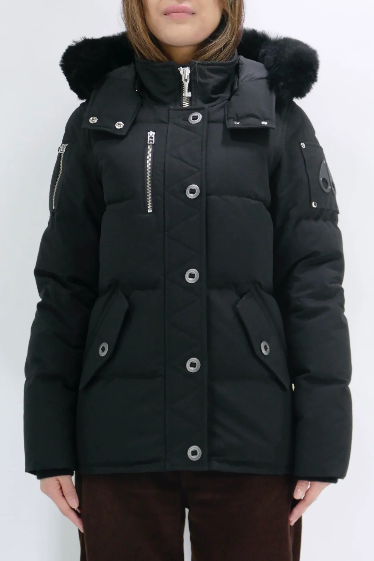 Moose Knuckles Womens Down Jacket 3Q Shearling - Black/Black