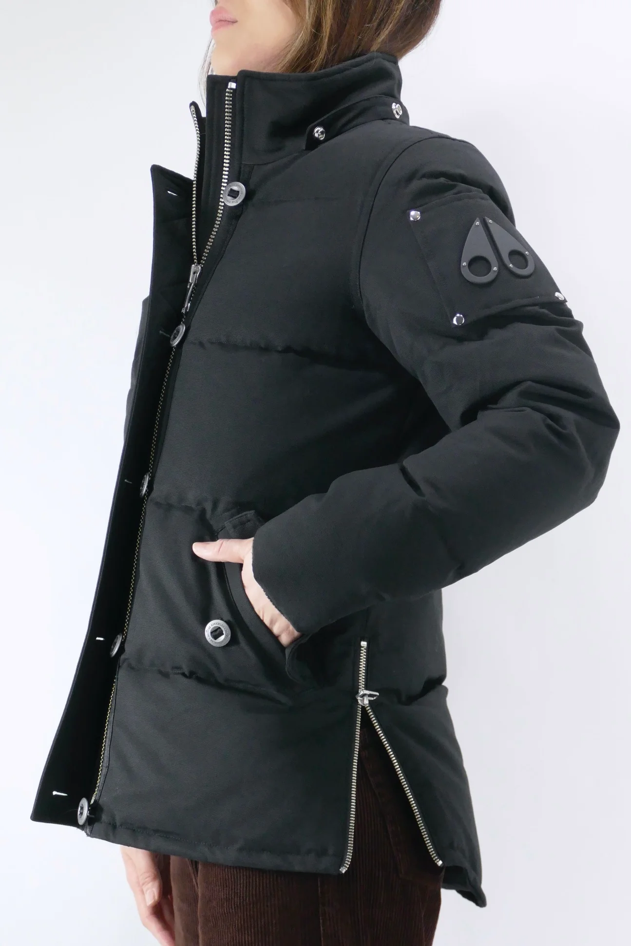 Moose Knuckles Womens Down Jacket 3Q Shearling - Black/Black - Image 4