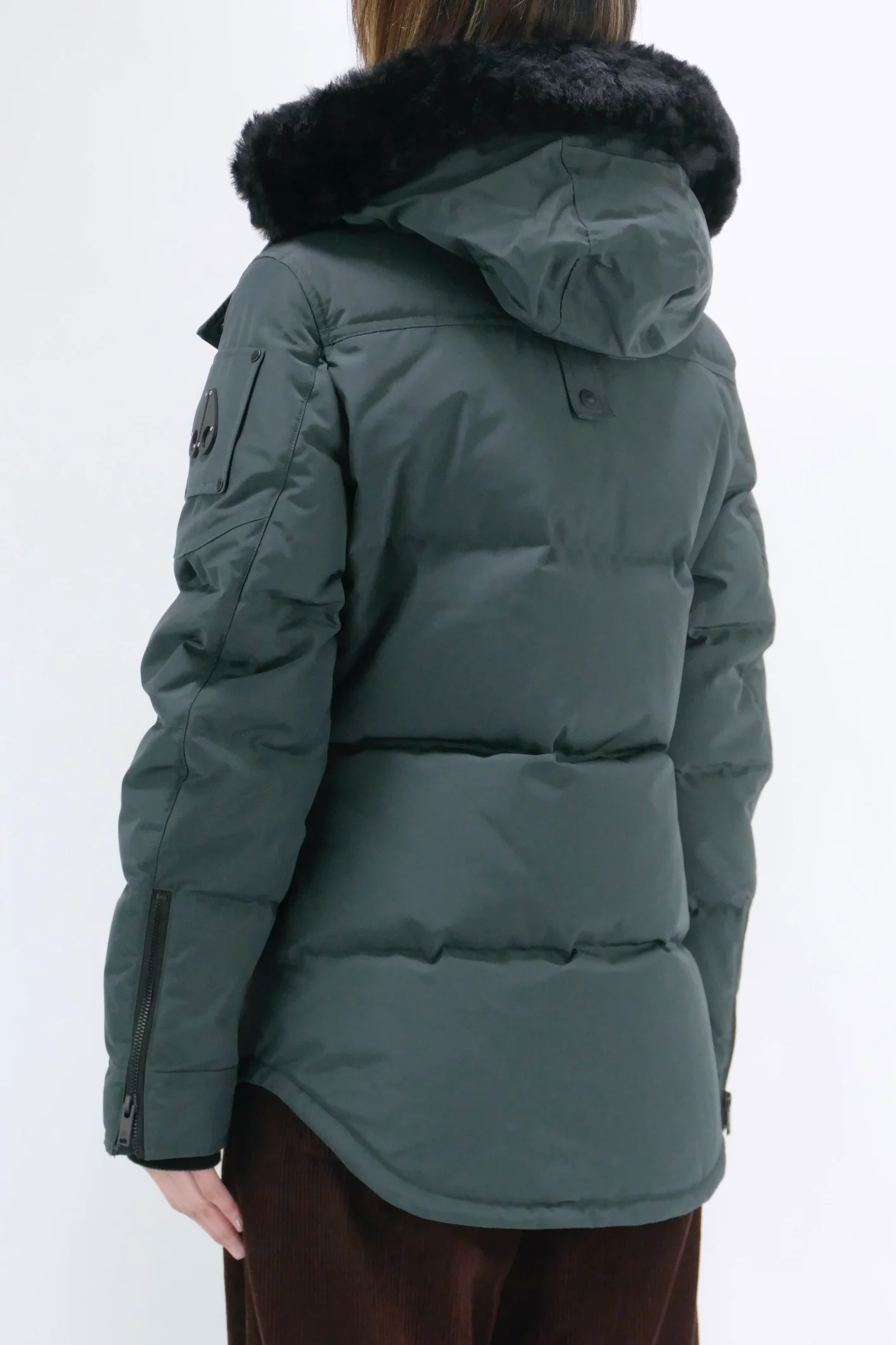 Moose Knuckles Womens Down *Parka Anguille Shearling  - Forest Hill/ Black - Image 3