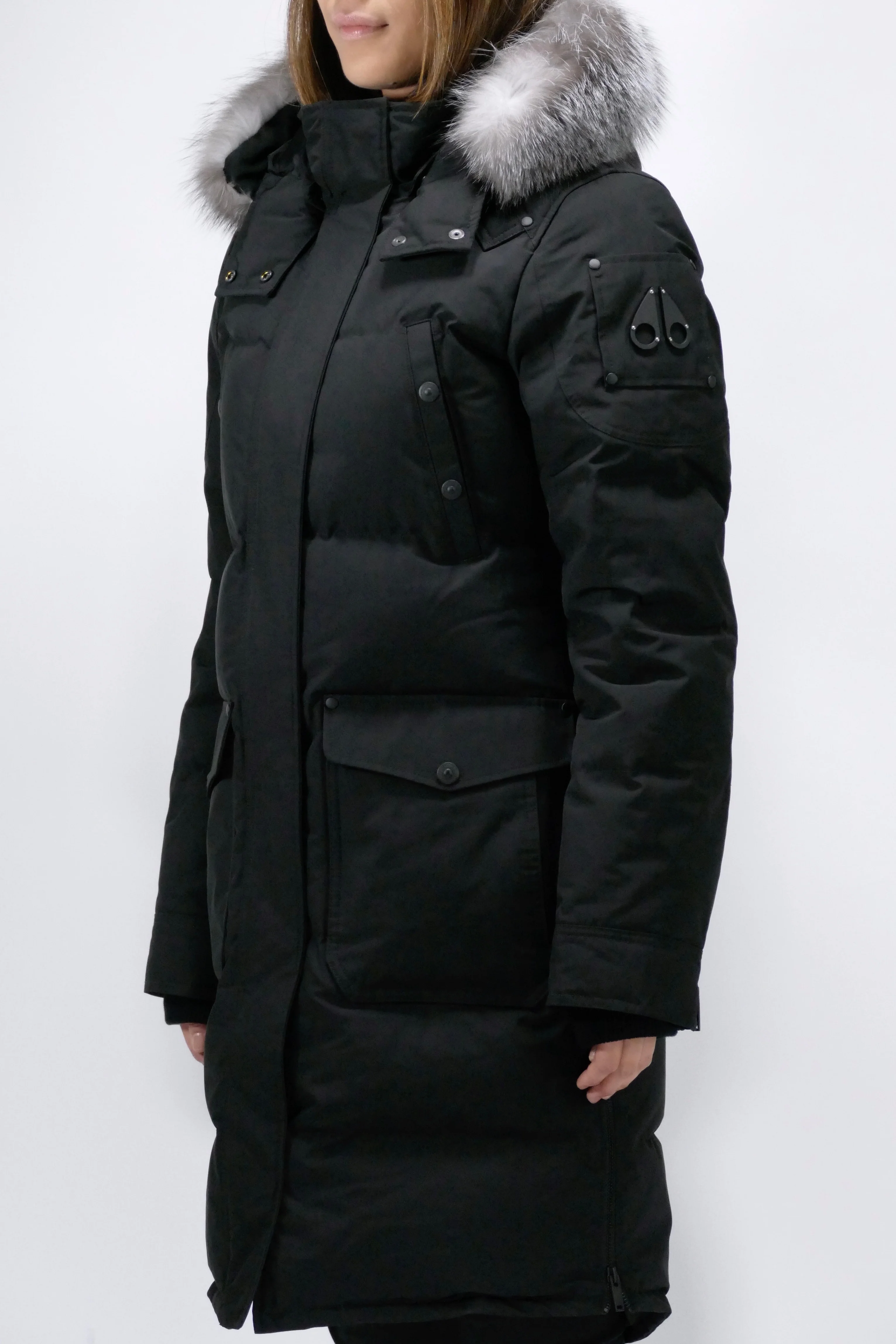 Moose Knuckles Womens Down *Parka Causapscal - Black/Frost - Image 3