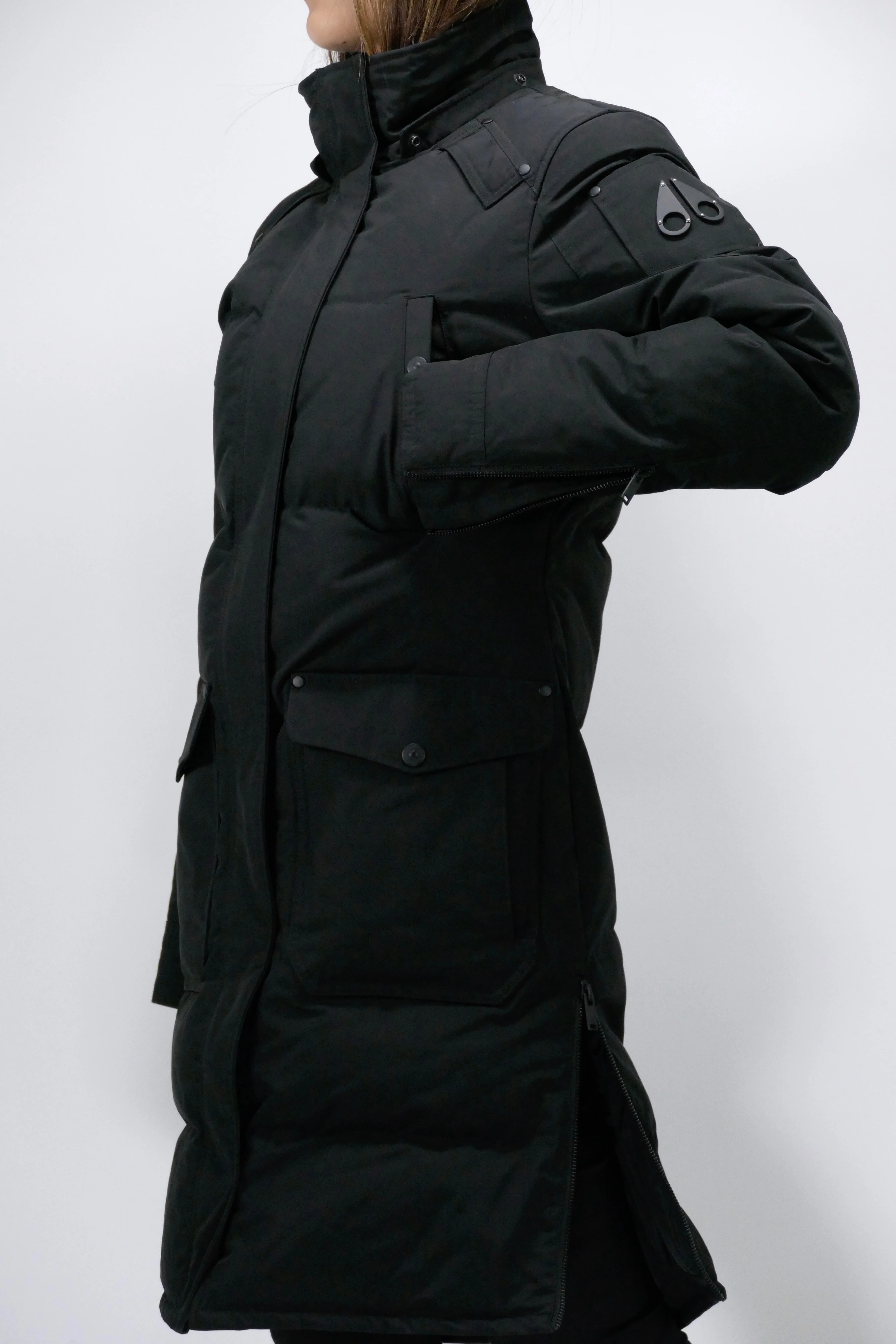 Moose Knuckles Womens Down *Parka Causapscal - Black/Frost - Image 5