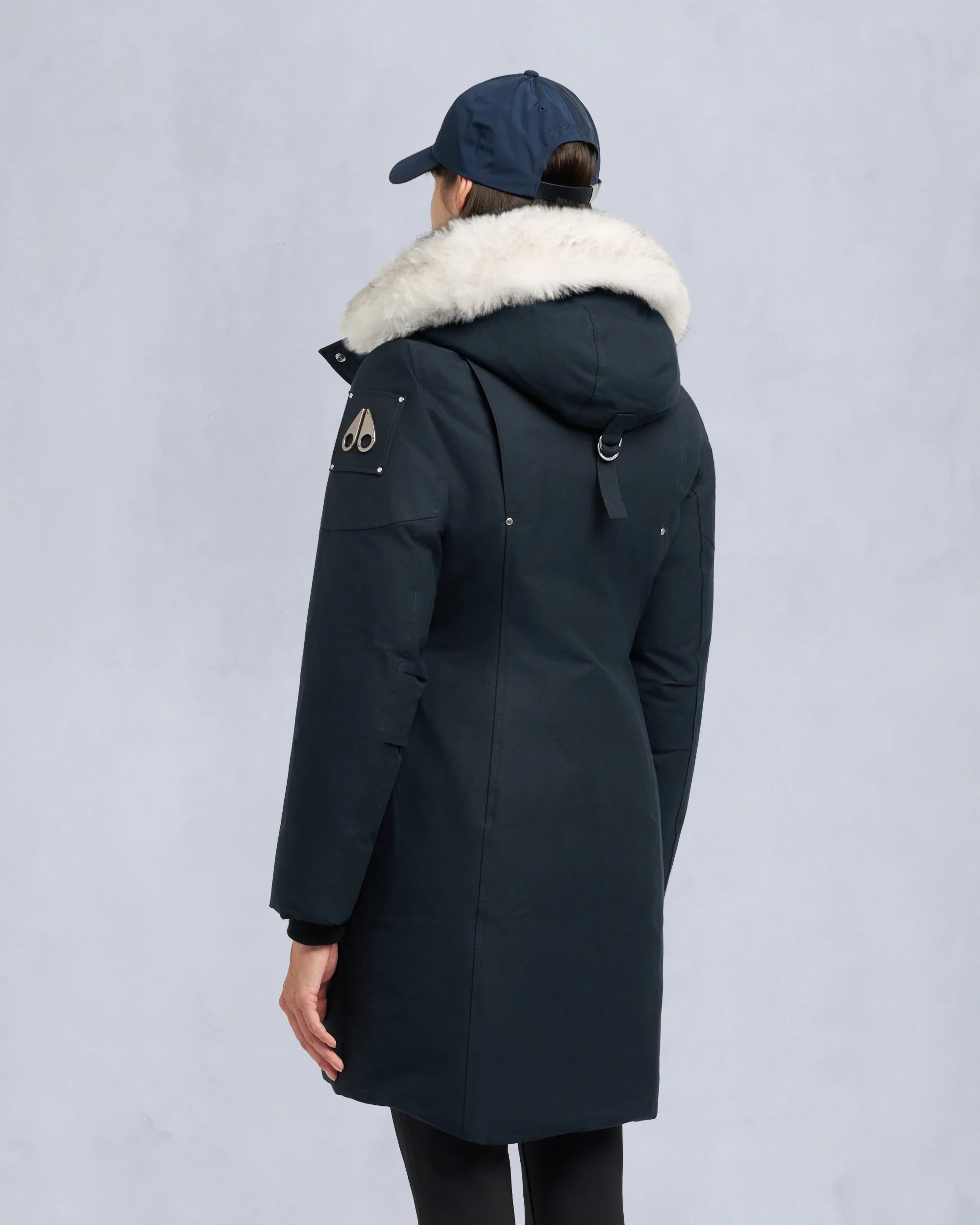 Moose Knuckles Womens Down *Parka Stirling - Navy/Natural - Image 3