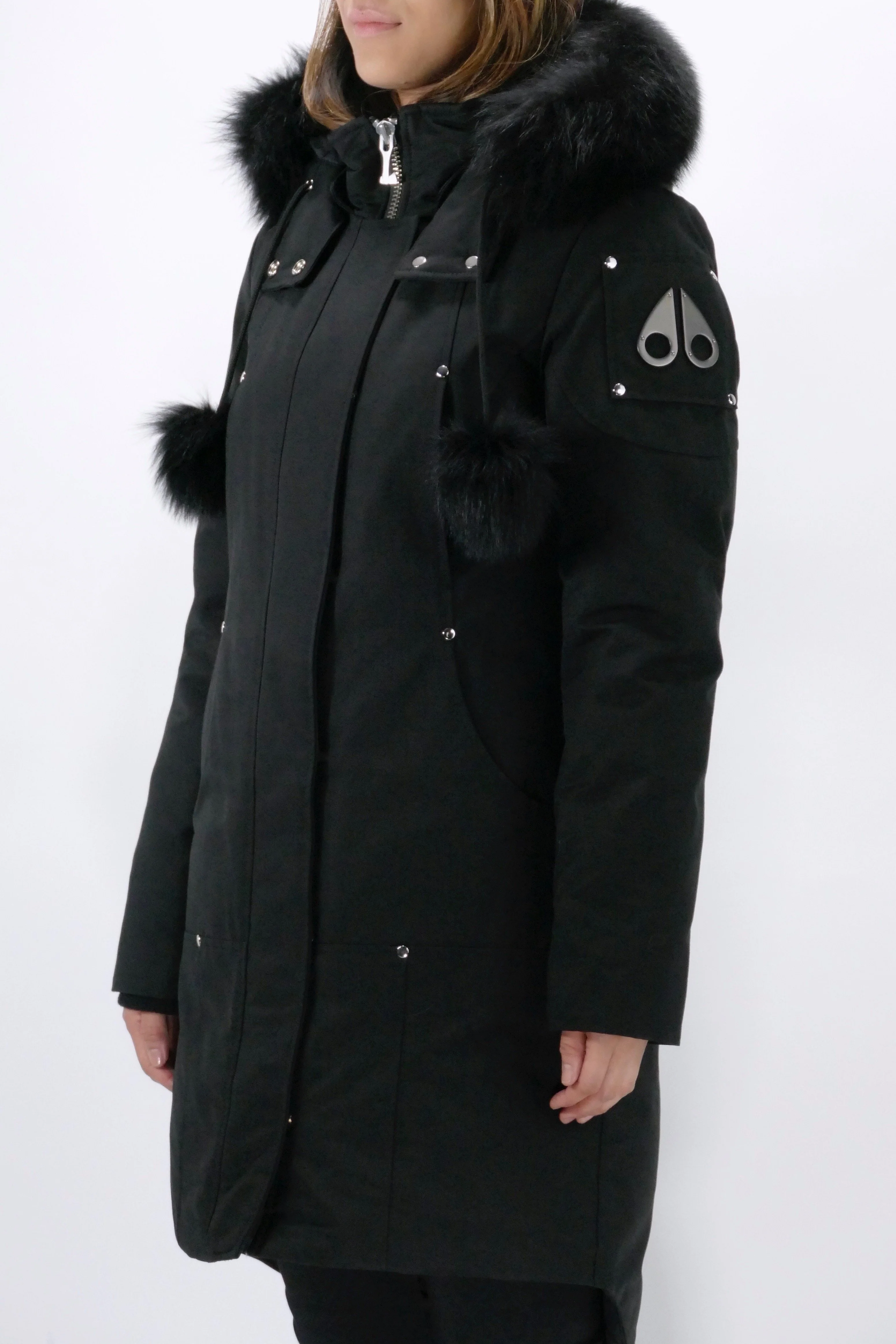 Moose Knuckles Womens Down *Parka Stirling - Black/Black - Image 3