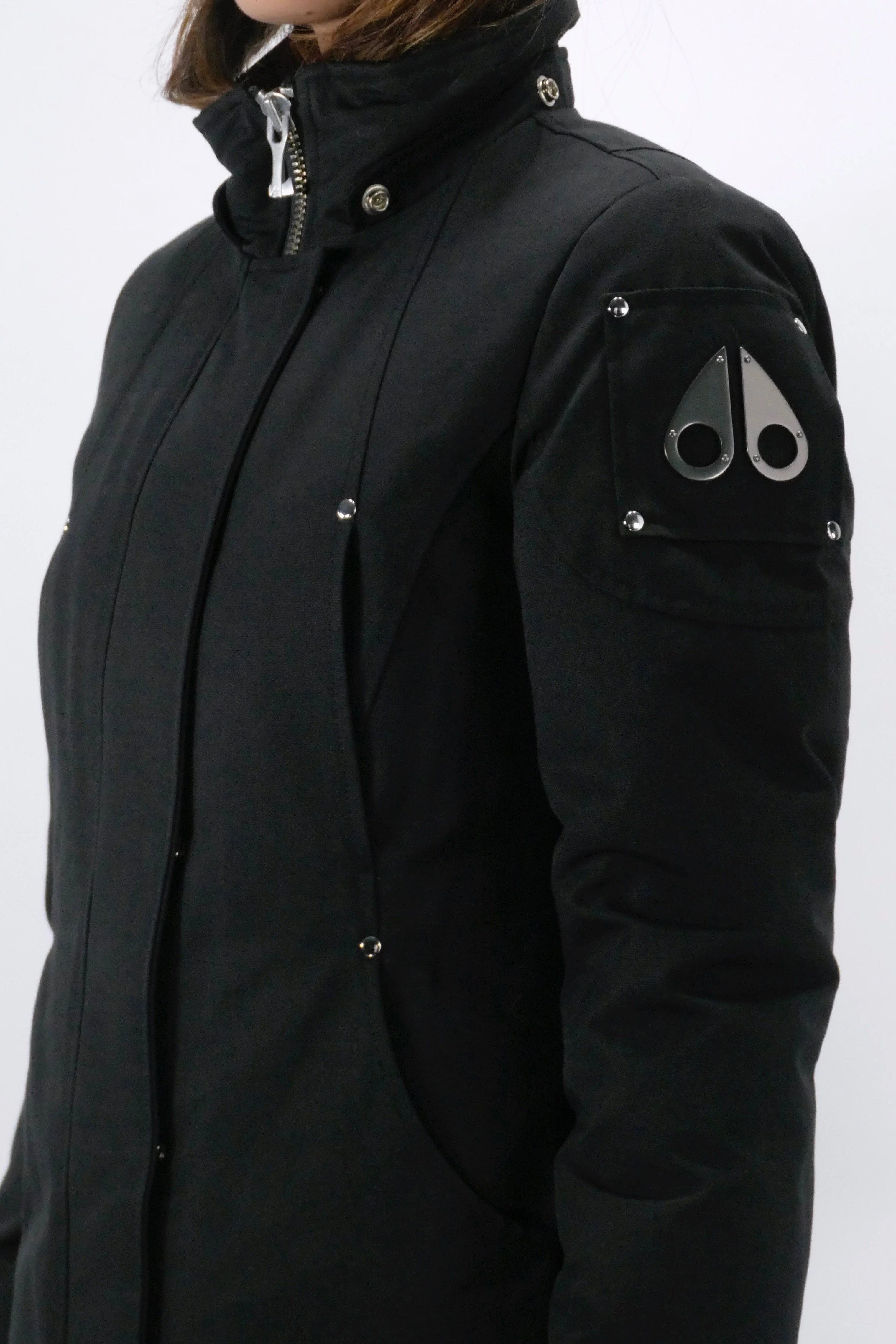 Moose Knuckles Womens Down *Parka Stirling - Black/Black - Image 5