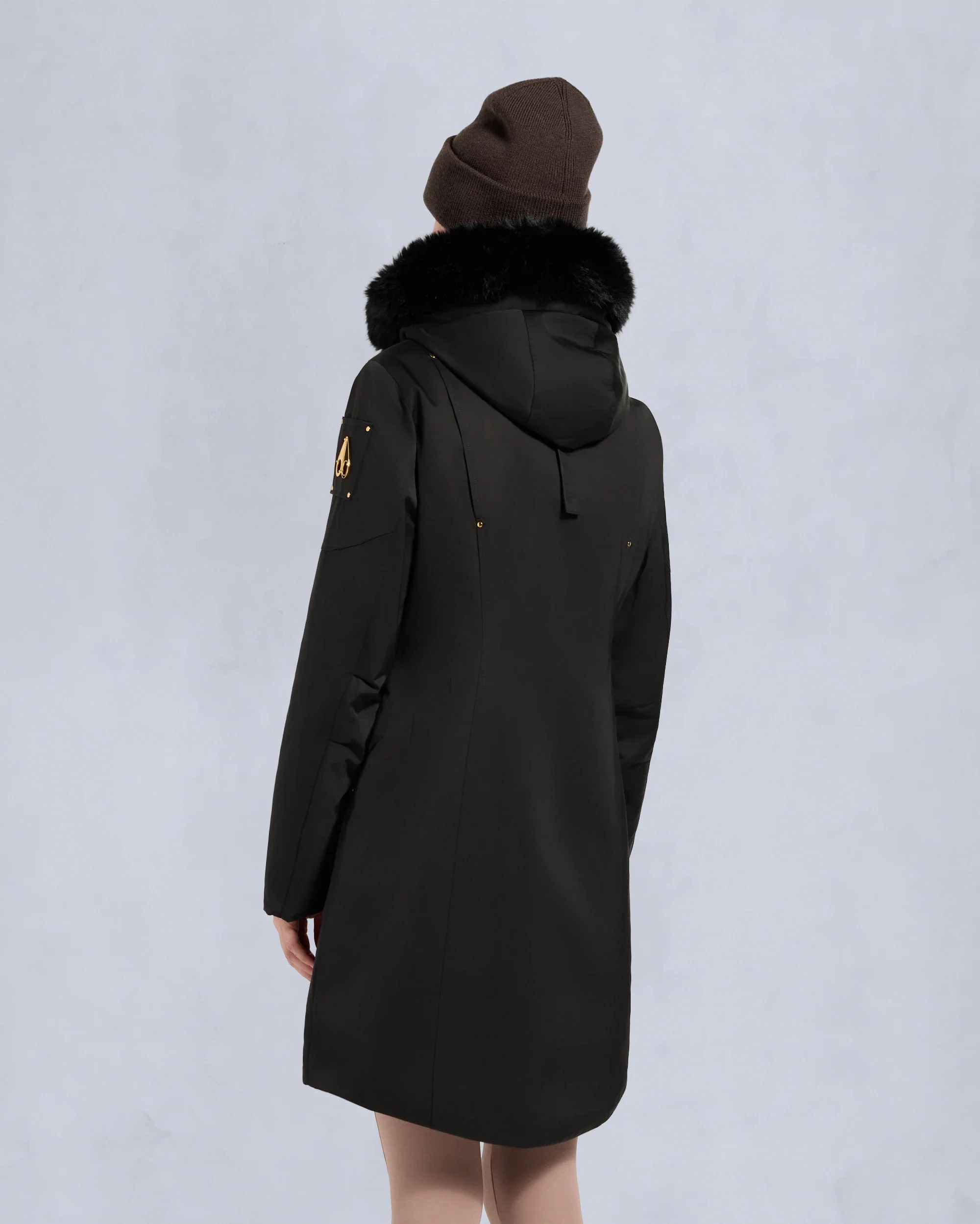 Moose Knuckles Womens Down *Parka Stirling Satin - Black - Image 3