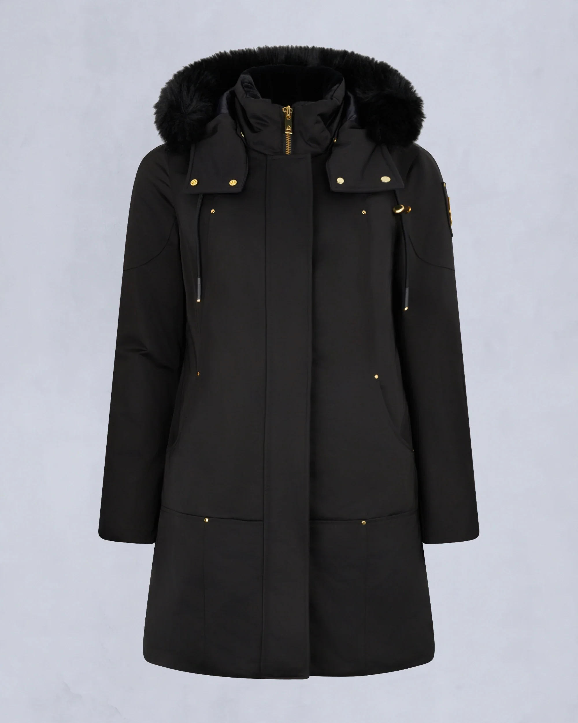 Moose Knuckles Womens Down *Parka Stirling Satin - Black - Image 5
