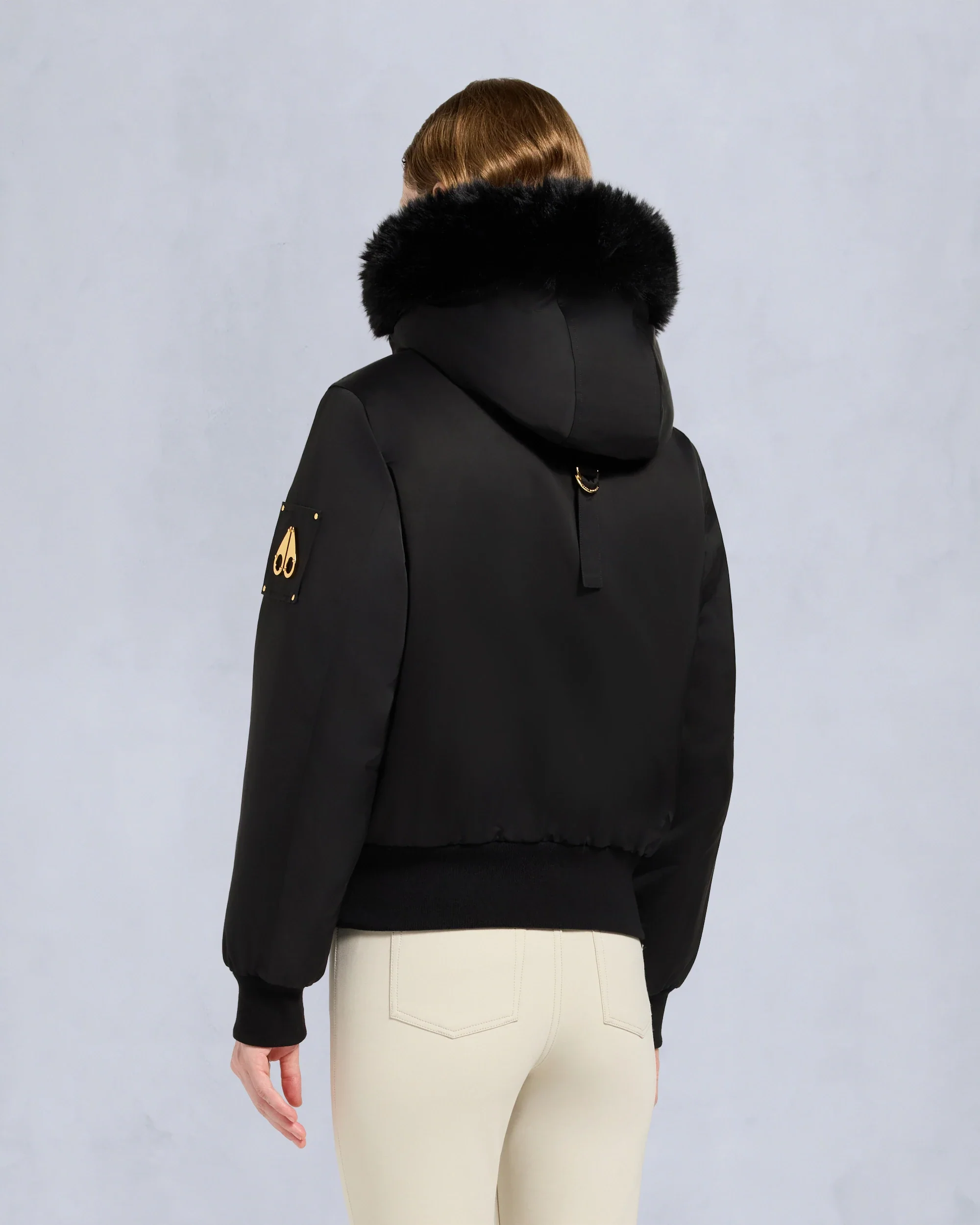 Moose Knuckles Womens Eco Bomber Debbie Satin - Black - Image 3