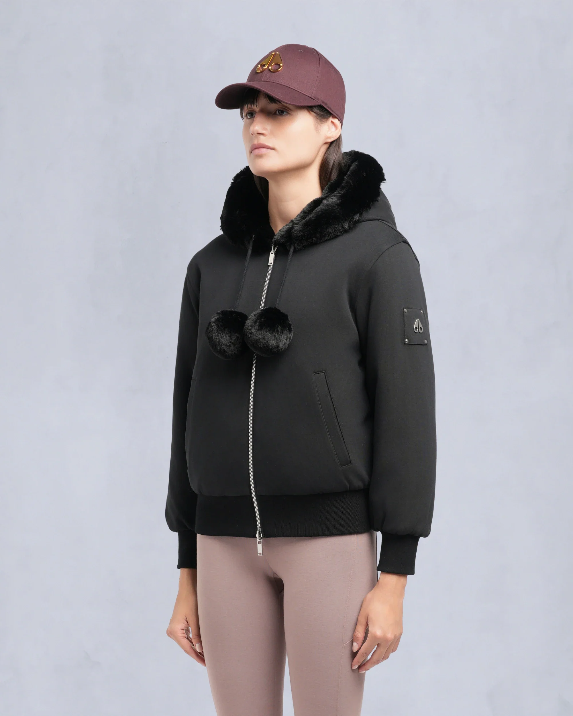 Moose Knuckles Womens Eco Jacket Mealy Reversible Bunny - Black/Black - Image 5
