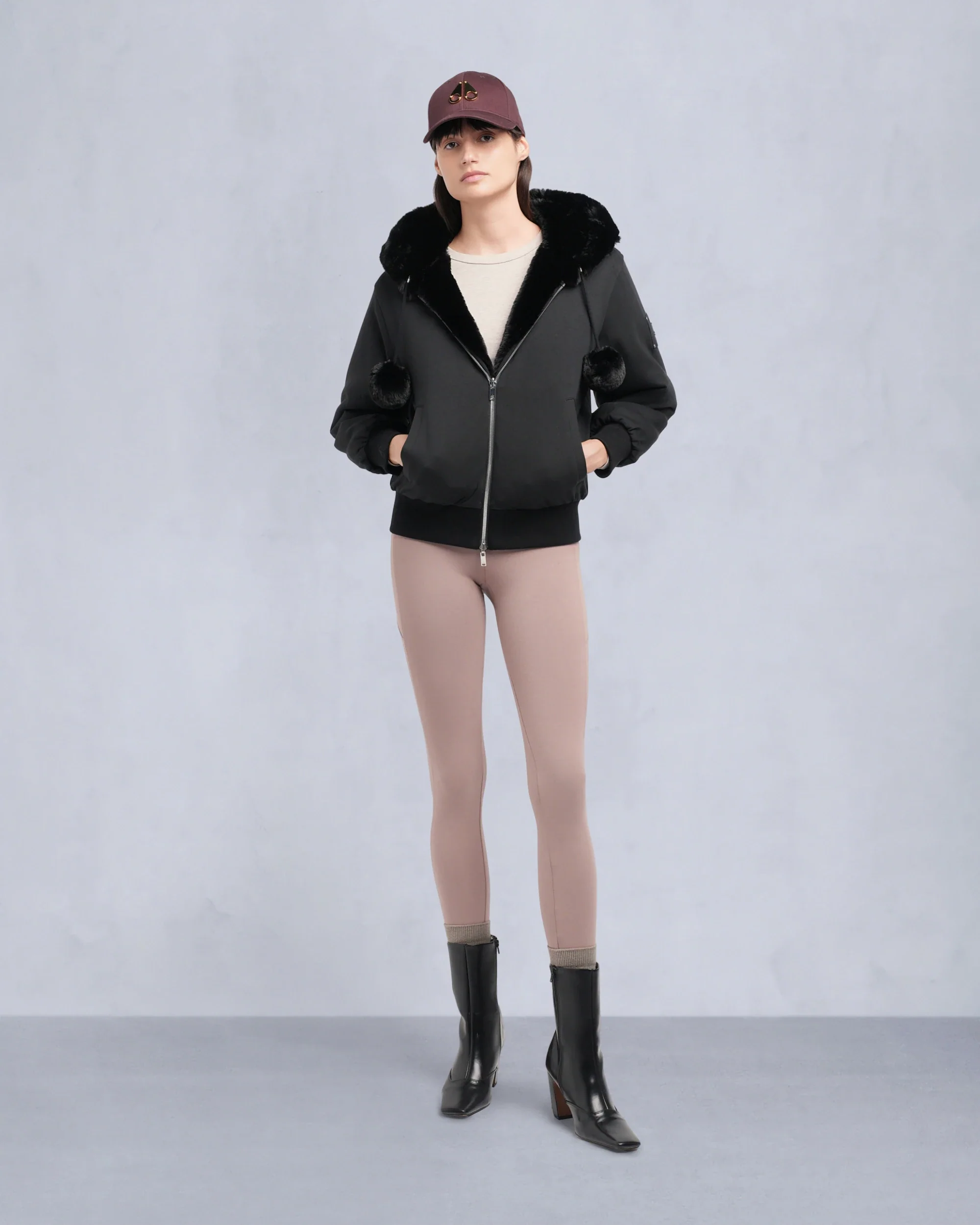 Moose Knuckles Womens Eco Jacket Mealy Reversible Bunny - Black/Black - Image 7