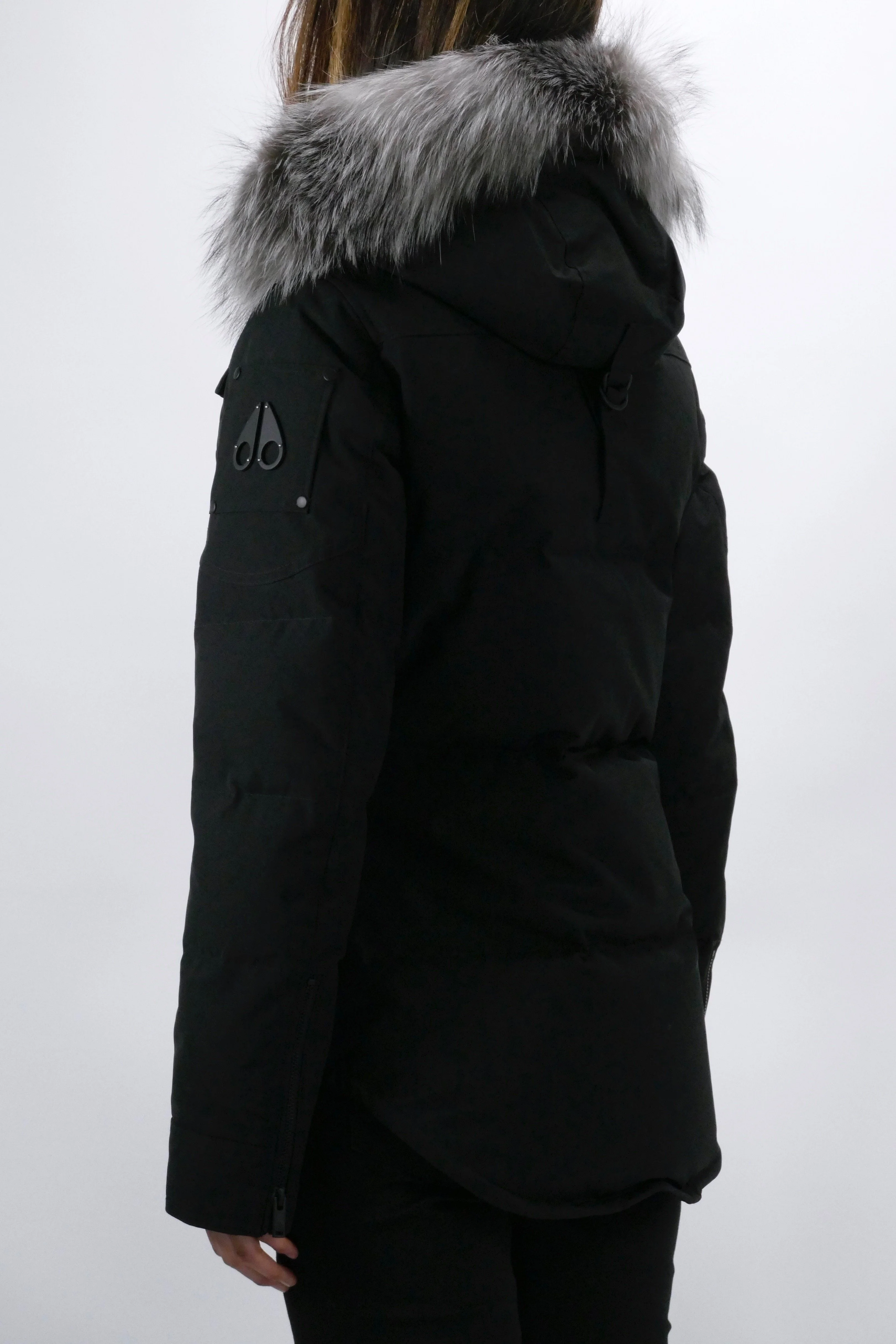 Moose Knuckles Womens Down Jacket Anguille - Black/Frost - Image 4