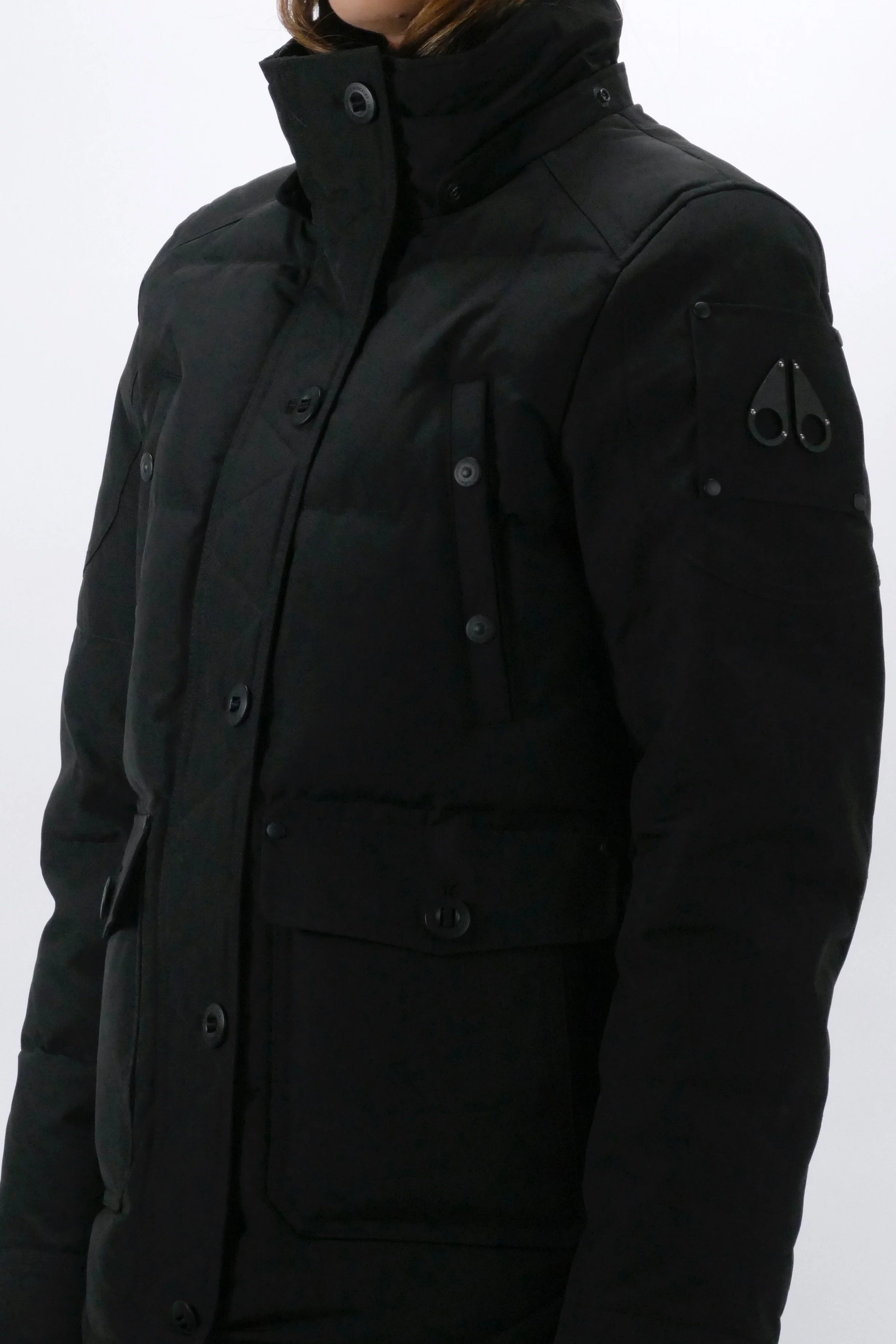 Moose Knuckles Womens Down Jacket Anguille - Black/Frost - Image 5