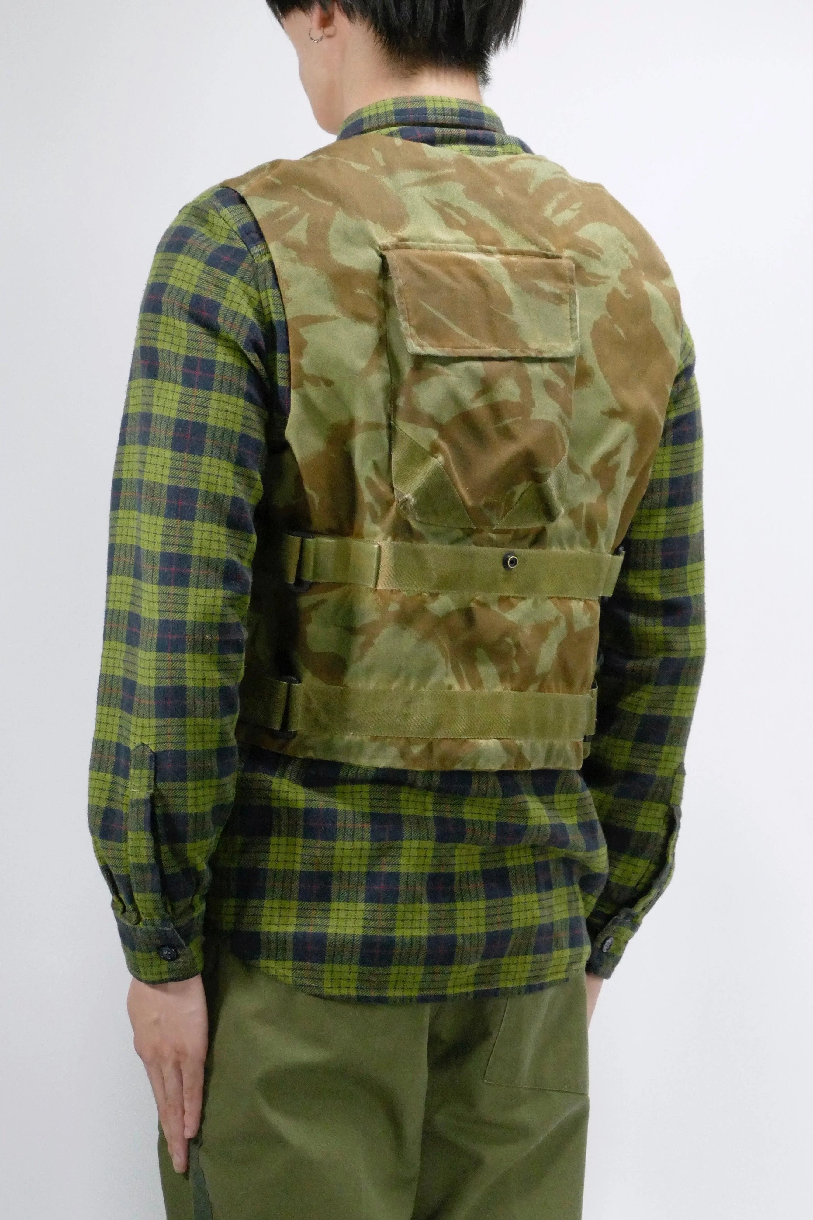 Myar Civil Flannel Check Vest Shirt - Green - Image 4