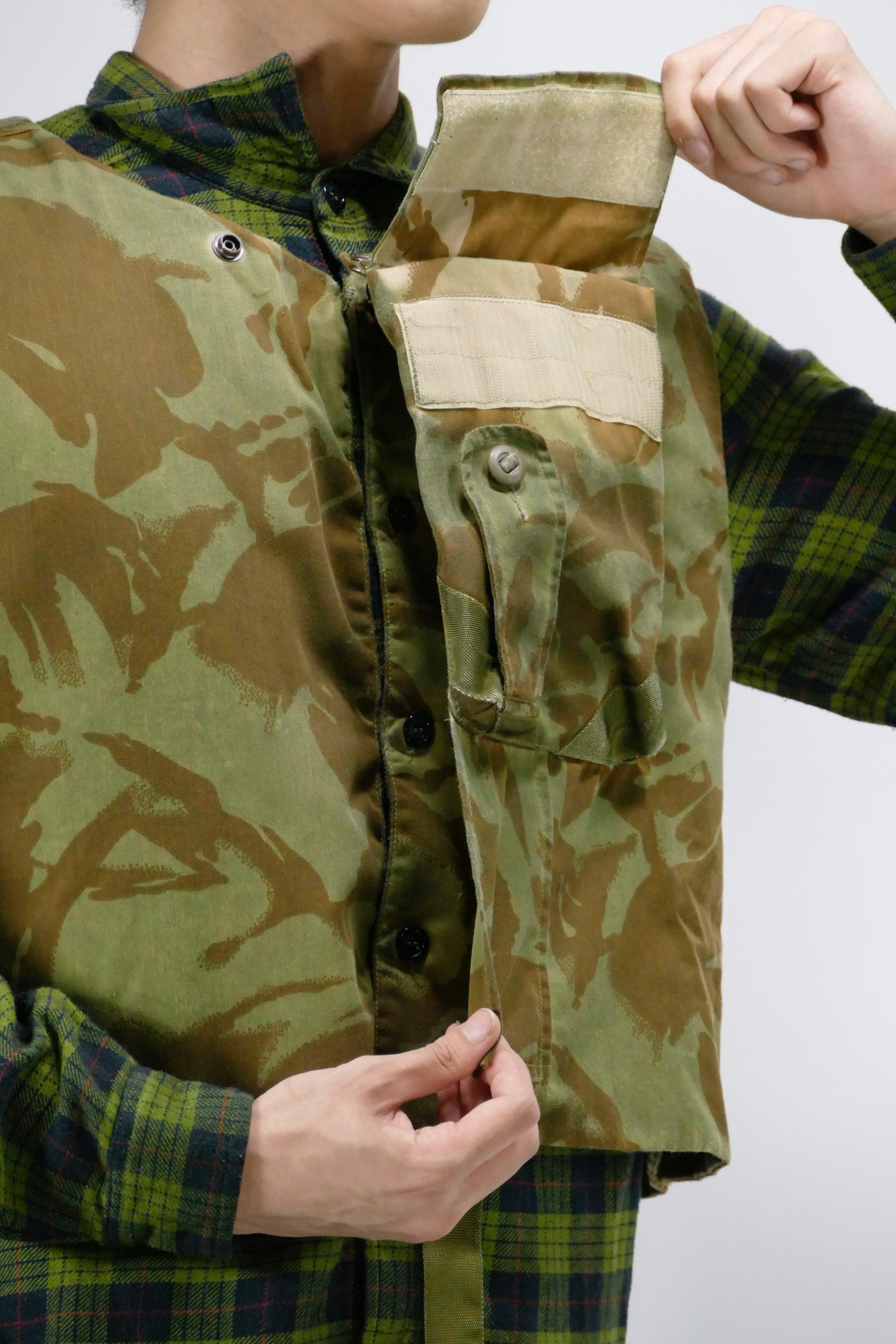 Myar Civil Flannel Check Vest Shirt - Green - Image 5