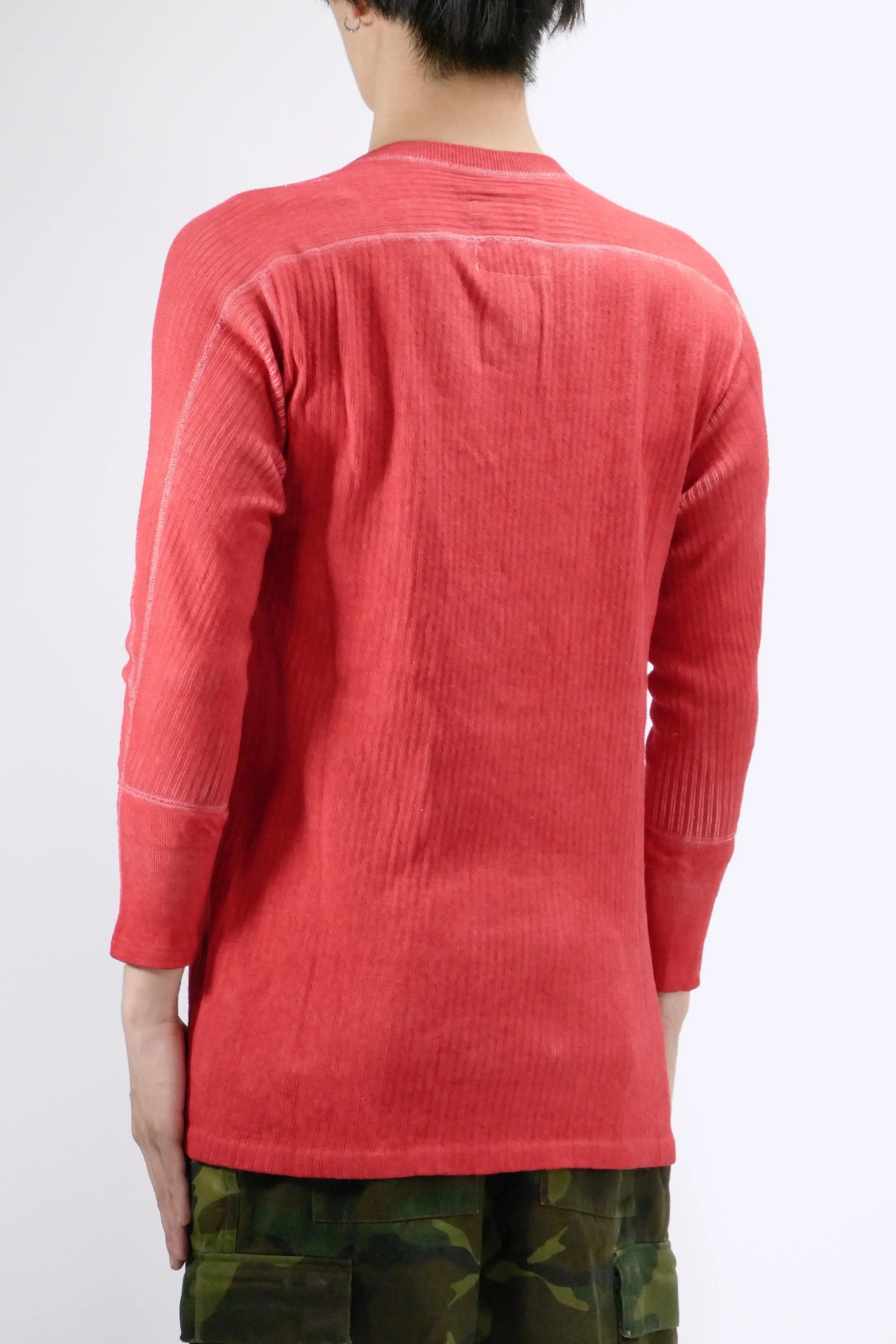 Myar Swedish Long Sleeve Ribbed Tee - Red - Image 4