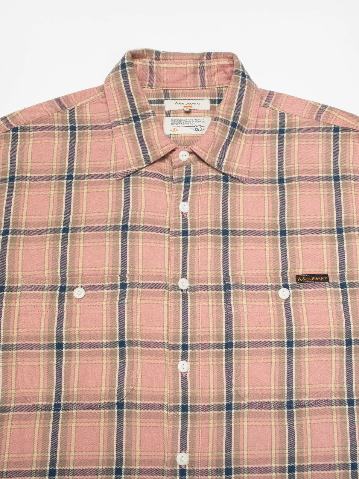 Nudie Jeans Julian Worker Check Shirt - Pink - Image 2