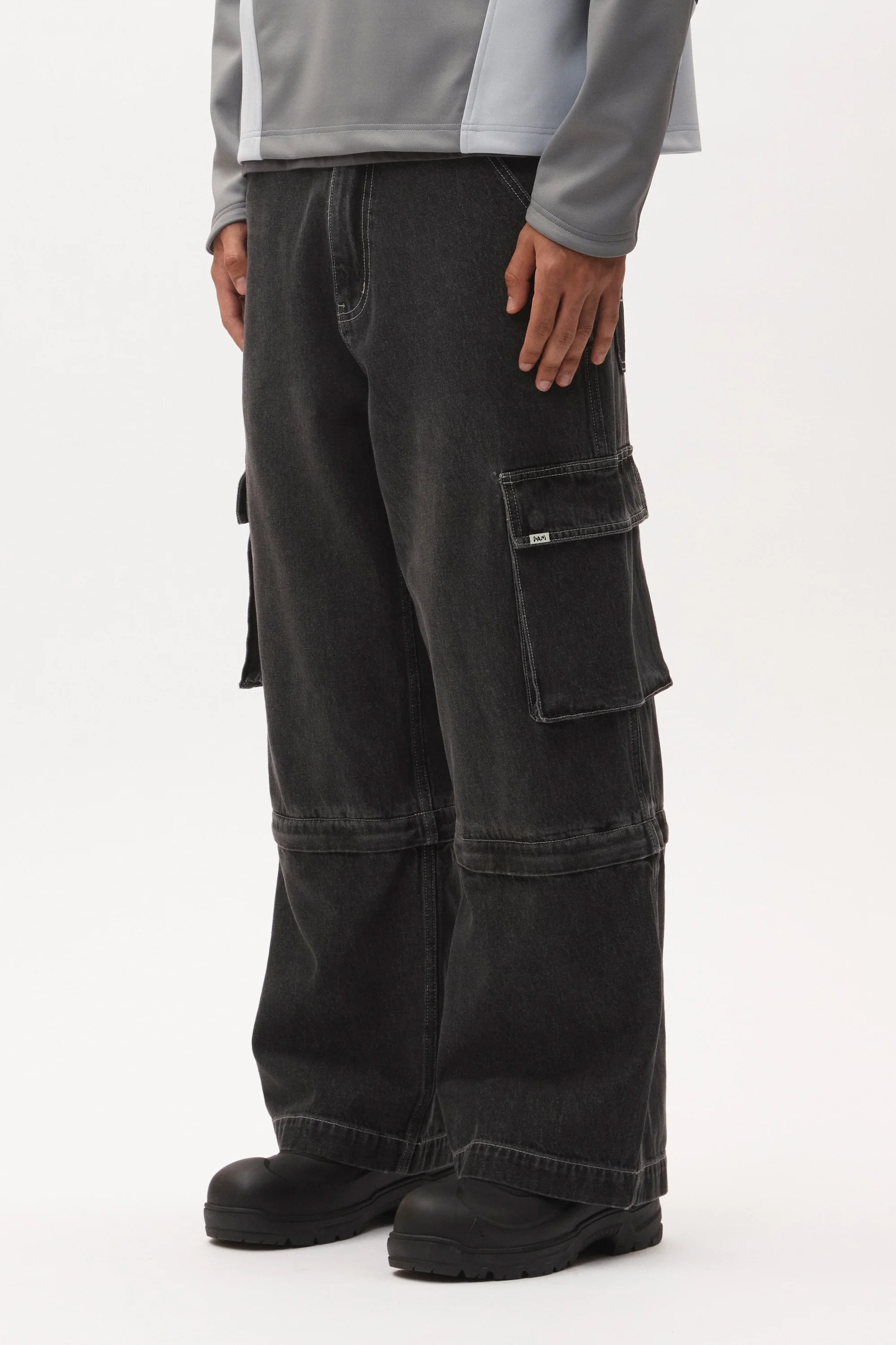 P.A.M Ratchet Wide Leg Jeans - Black Wash - Image 2