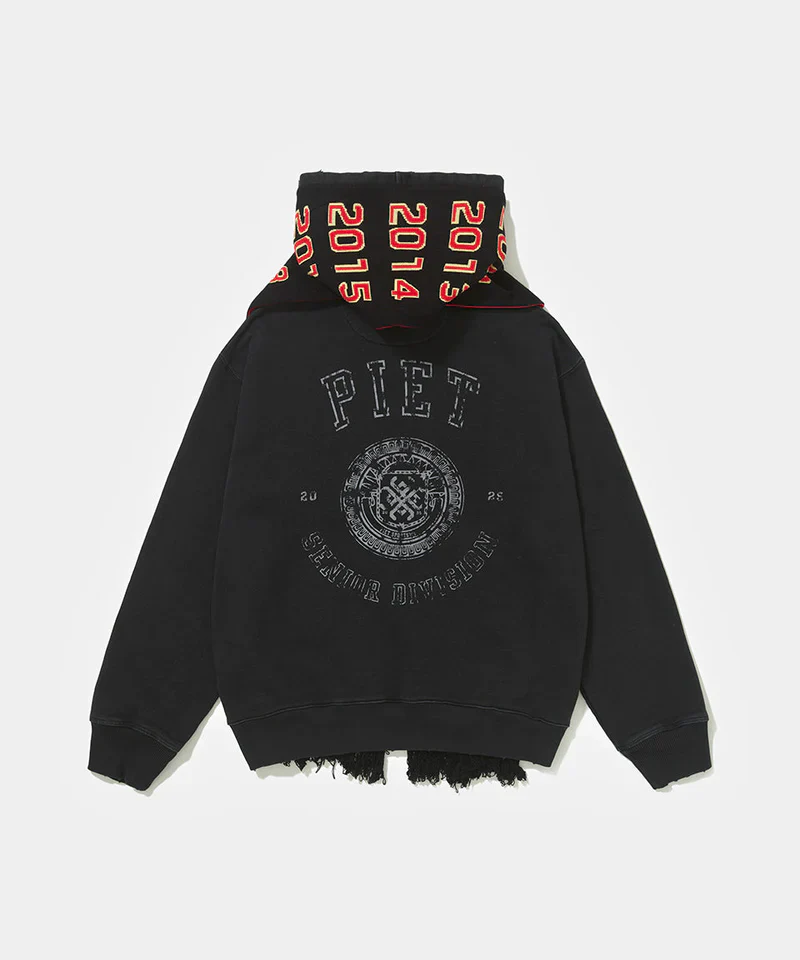 Piet F.C. Scarf Hoodie - Black - Image 2