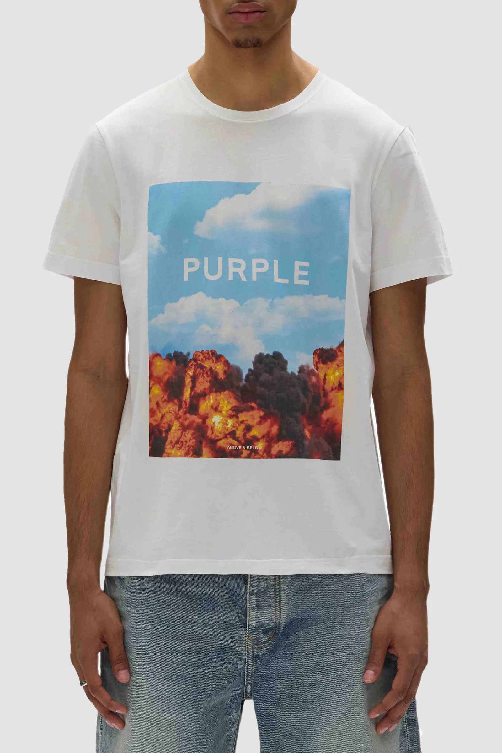 Purple Brand Above & Below Tee - White