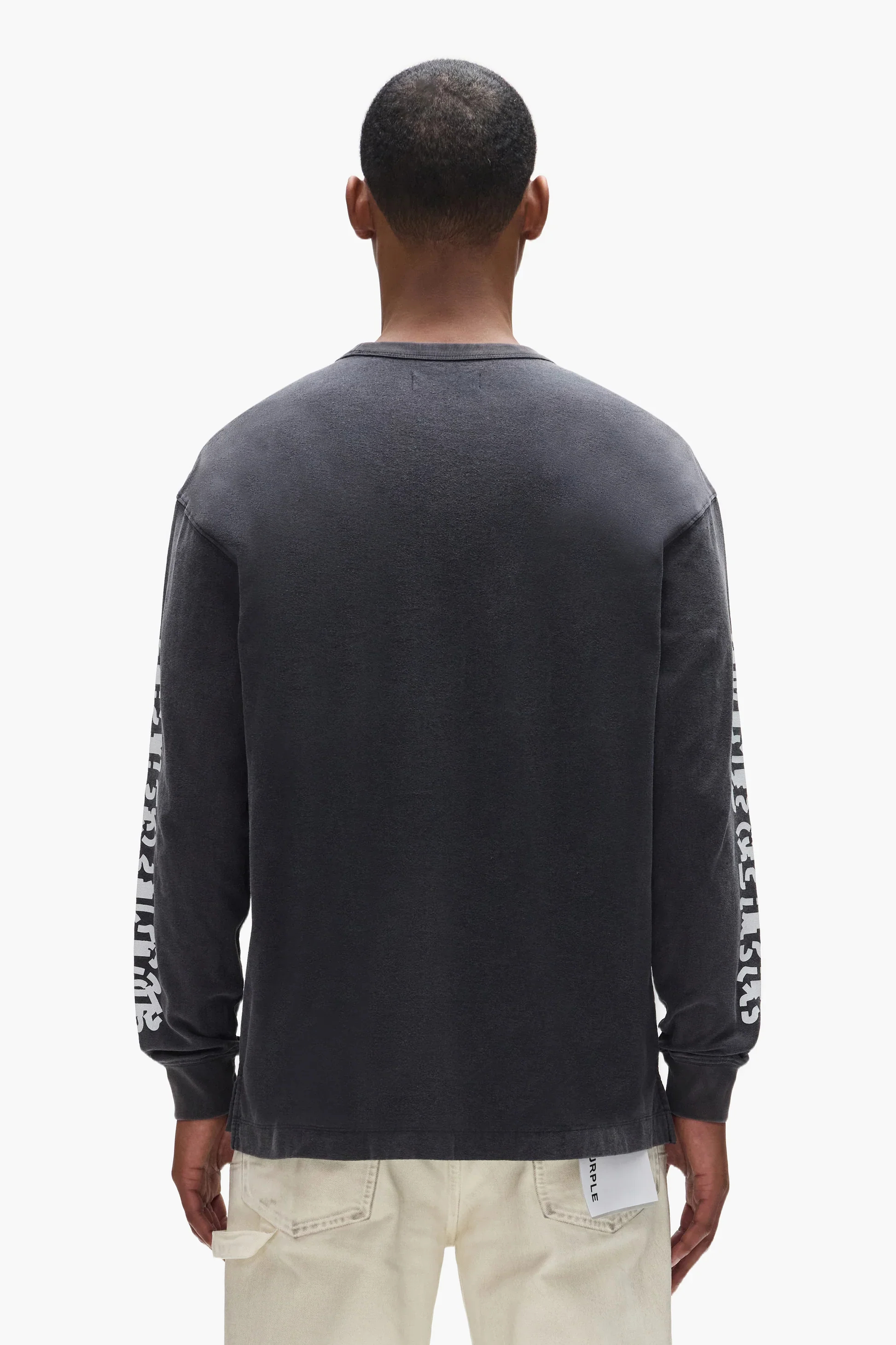 Purple Brand L/S Textured Discord Tee - Black - Image 3